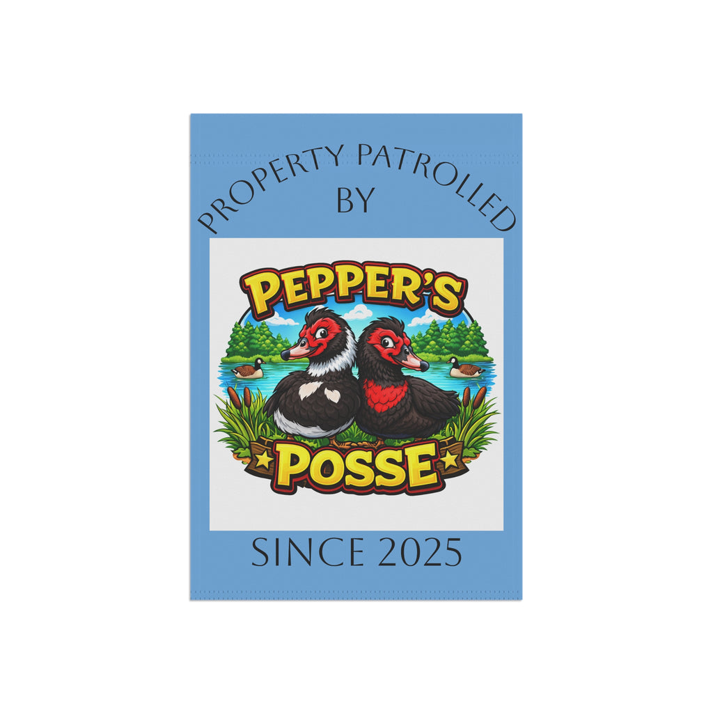Pepper's Posse Garden Flag – 'Property Patrolled' Personalized Yard Banner (Since 2025)