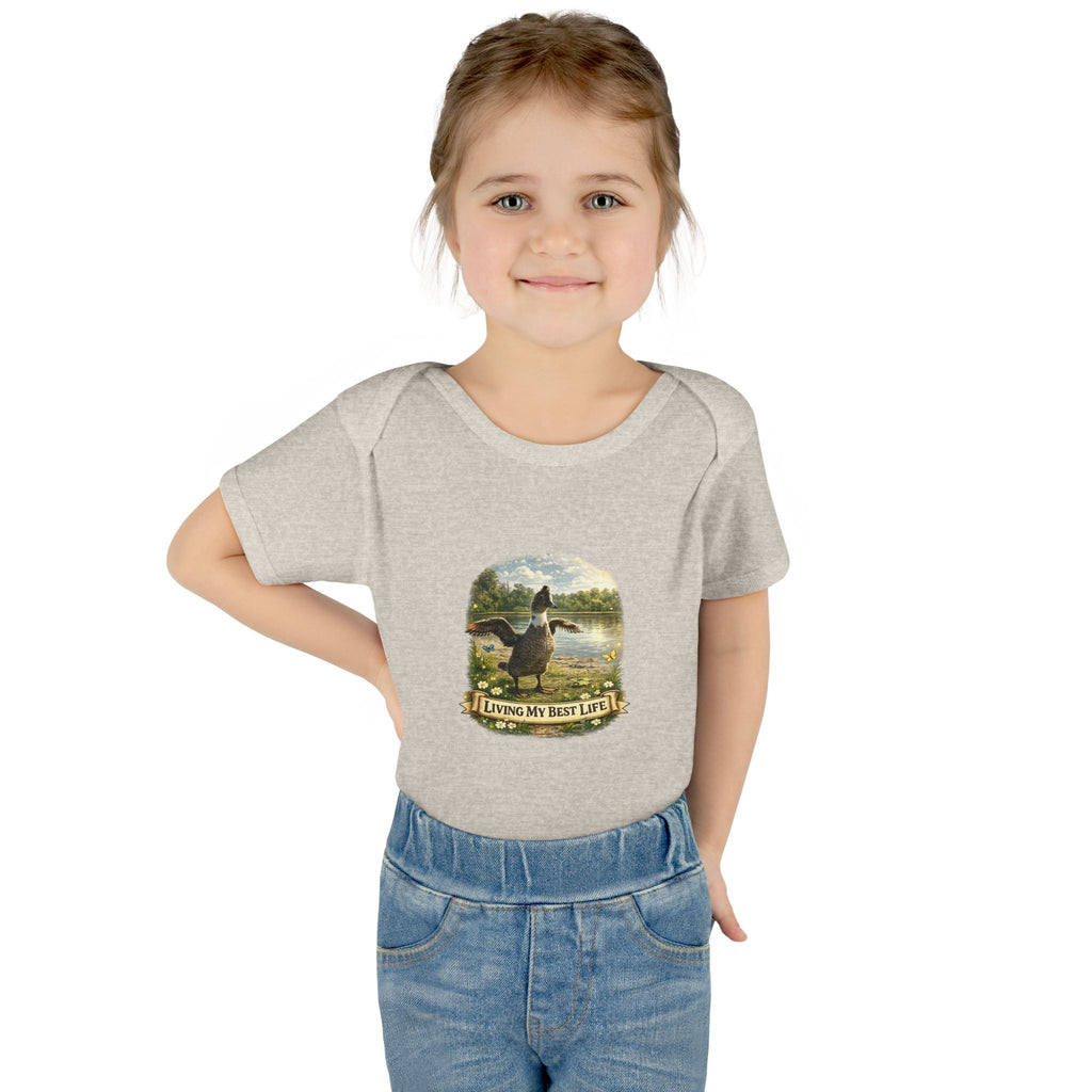 Baby Bodysuit - "Living My Best Life" Duck Nursery Onesie, Cute Outdoor Wildlife Infant Gift