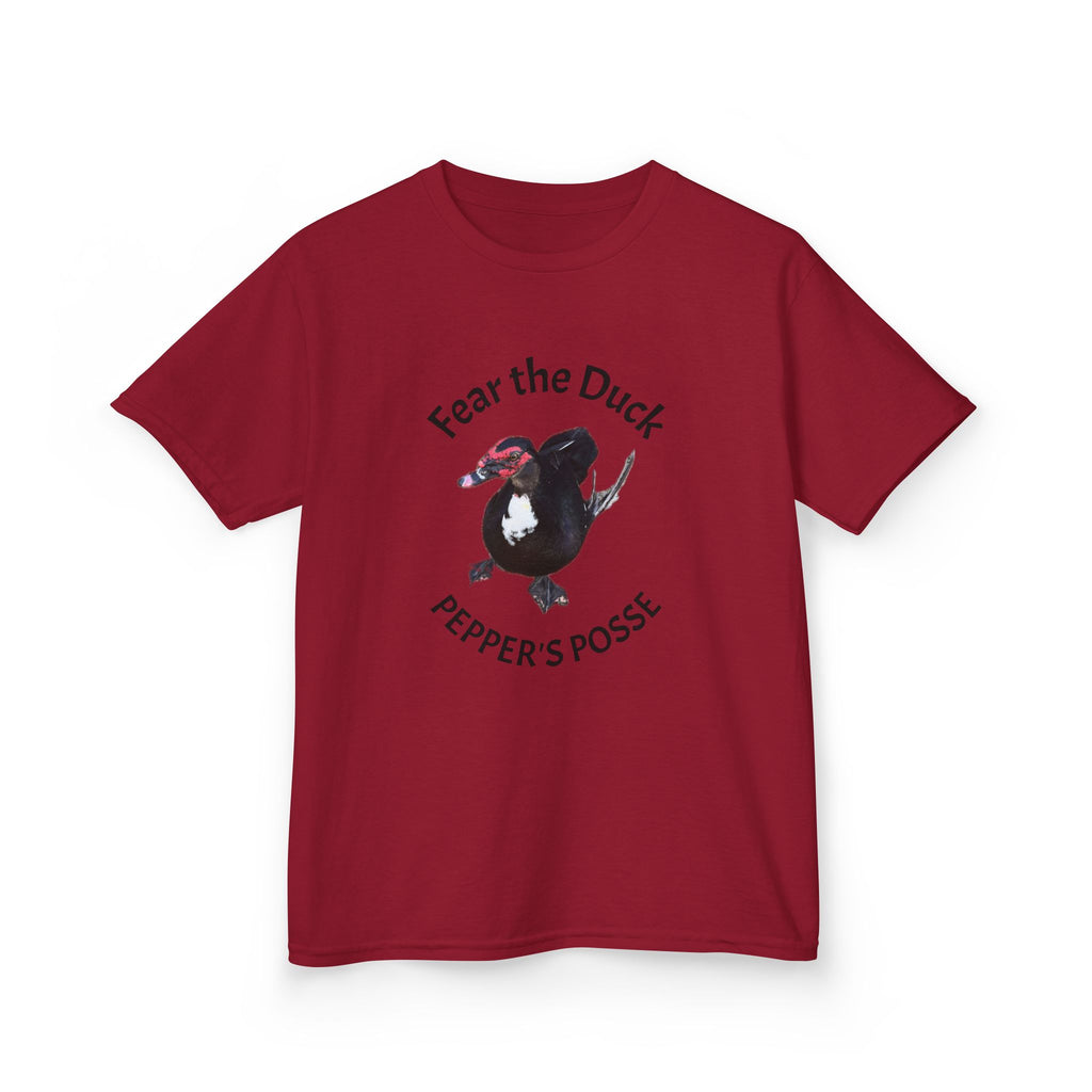 Kids Tee — "Fear the Duck" Pepper's Posse Cute Cartoon Duck Shirt