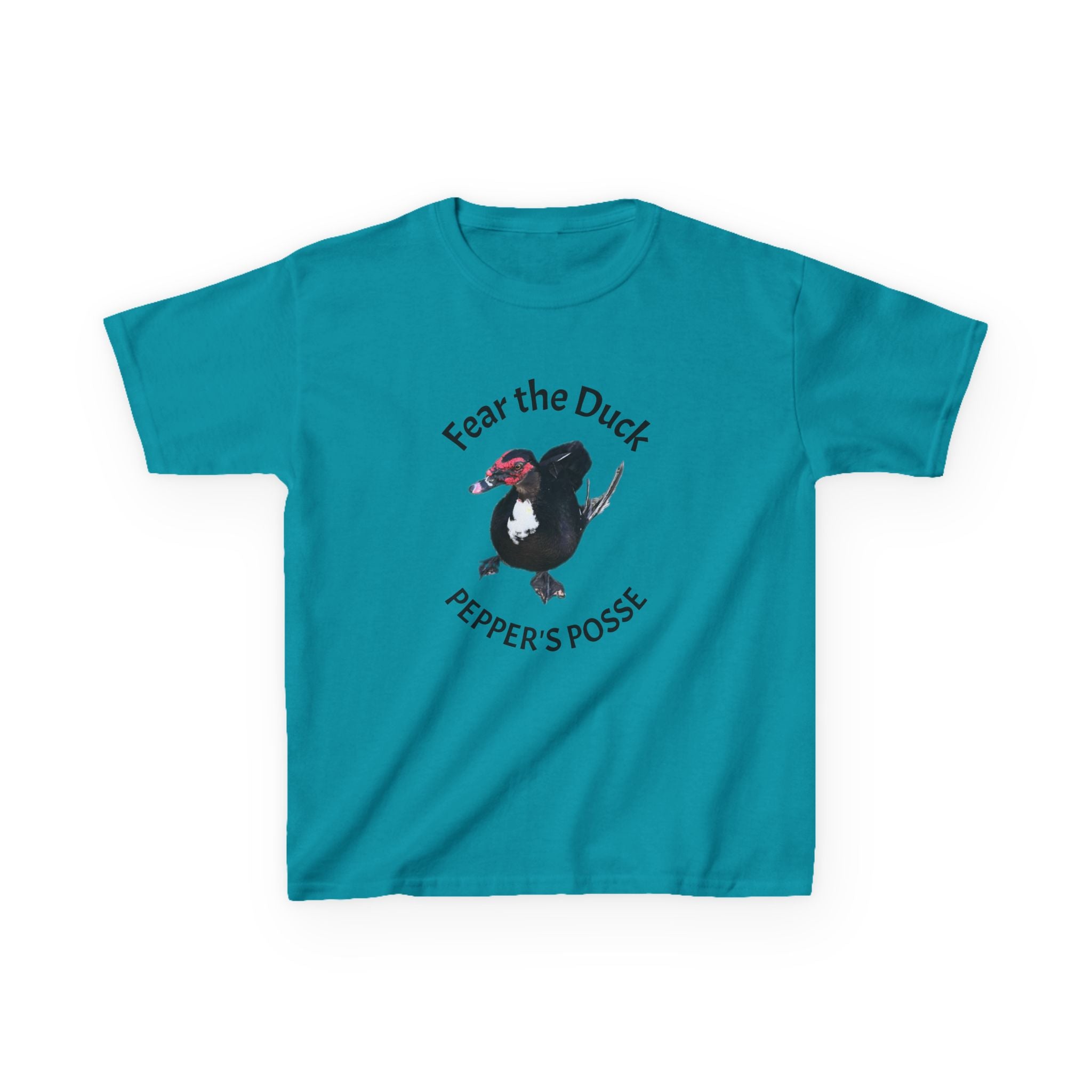 Kids Tee — "Fear the Duck" Pepper's Posse Cute Cartoon Duck Shirt