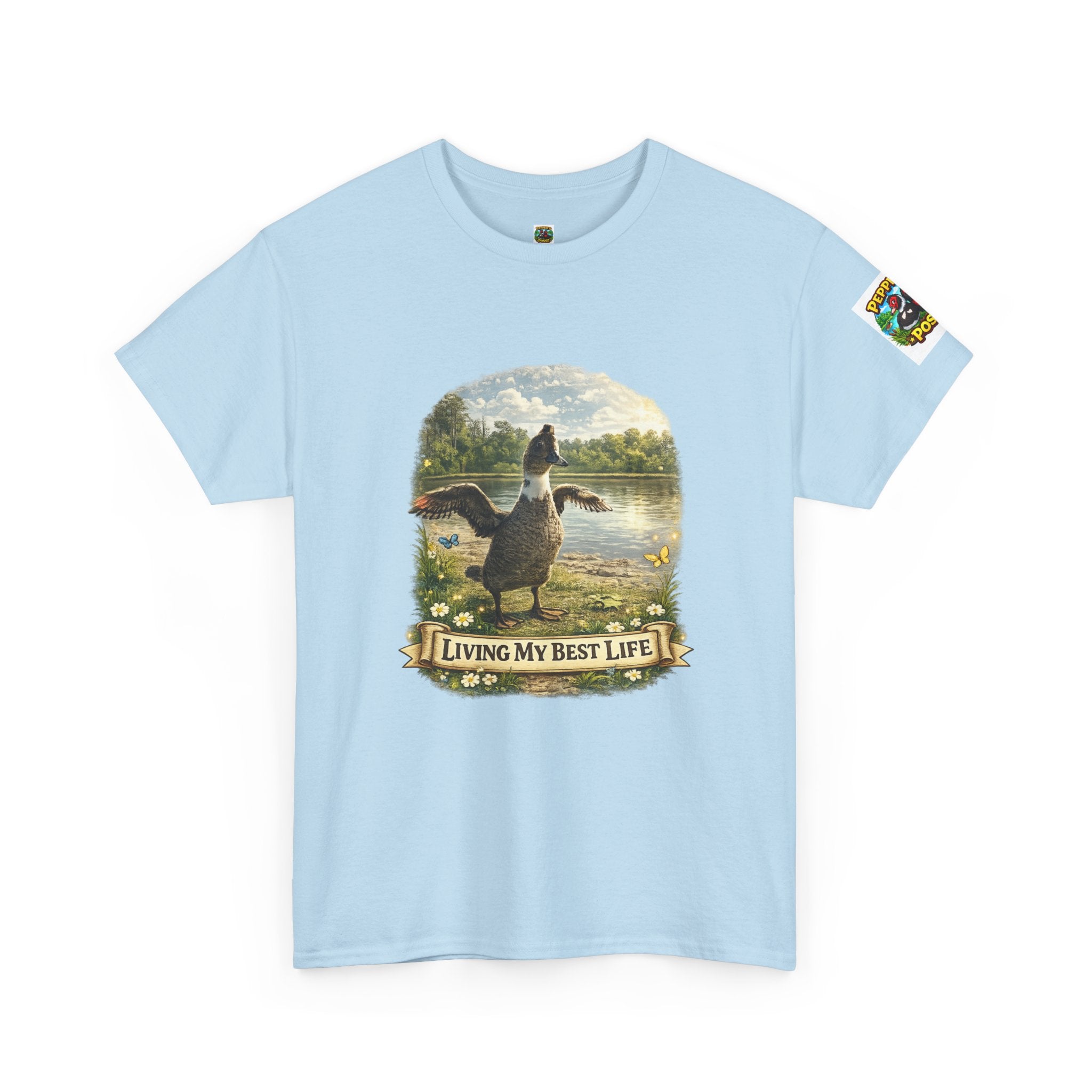 T-Shirt — 'Living My Best Life' Duck Graphic Tee (Nature, Outdoors, Animal Lover)