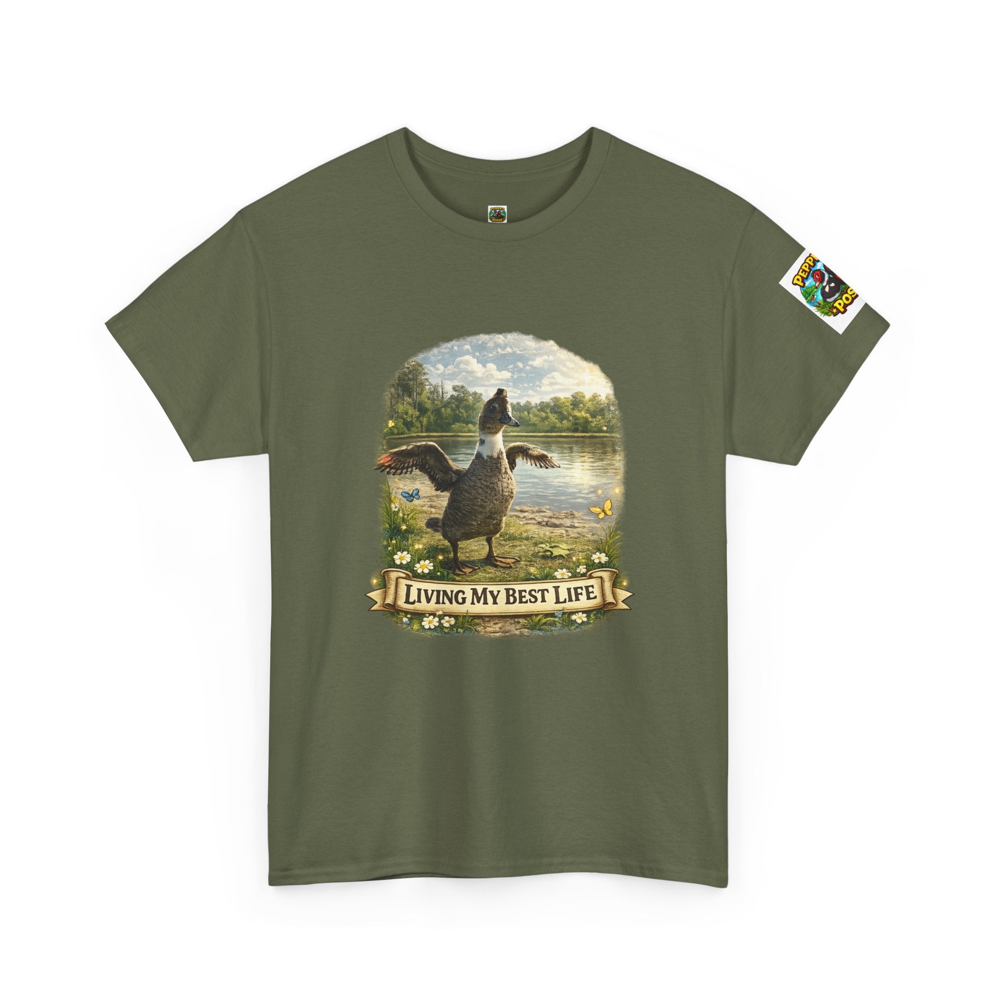 T-Shirt — 'Living My Best Life' Duck Graphic Tee (Nature, Outdoors, Animal Lover)
