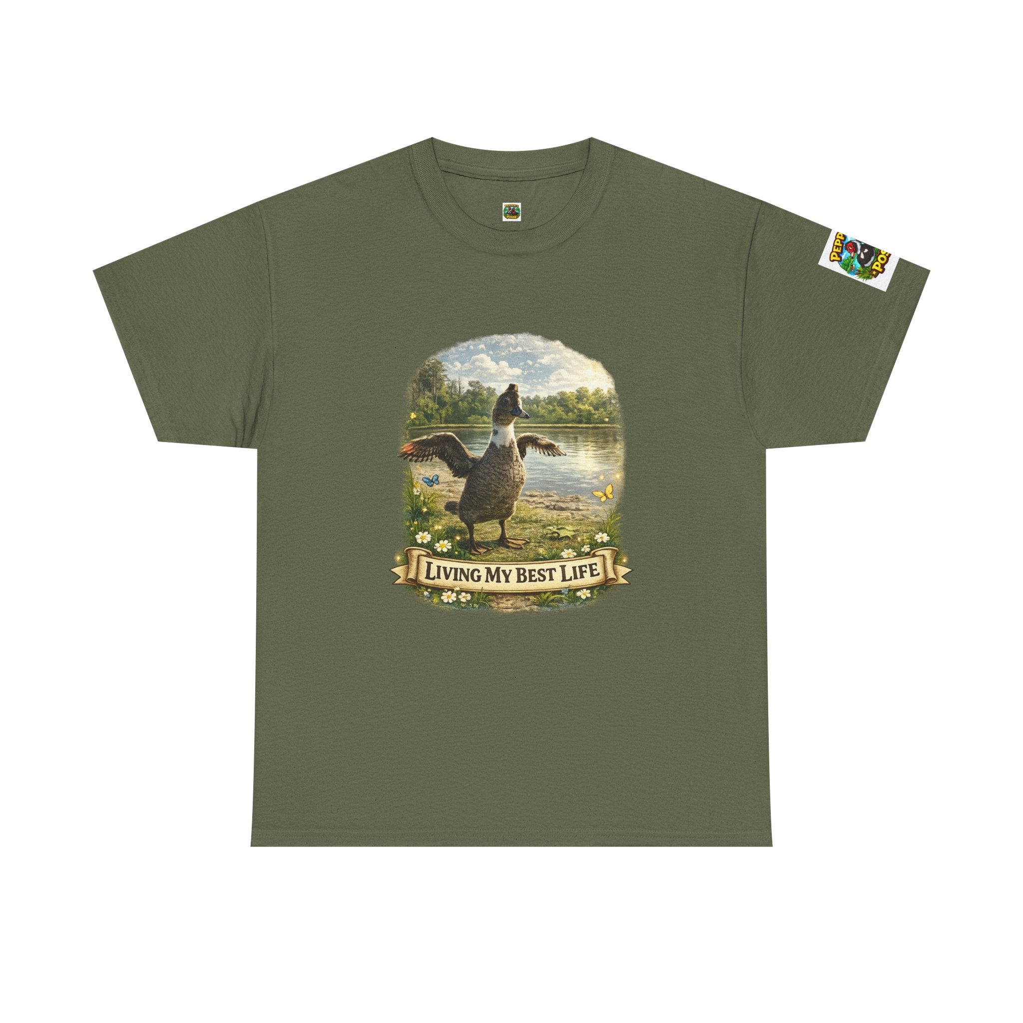 T-Shirt — 'Living My Best Life' Duck Graphic Tee (Nature, Outdoors, Animal Lover)