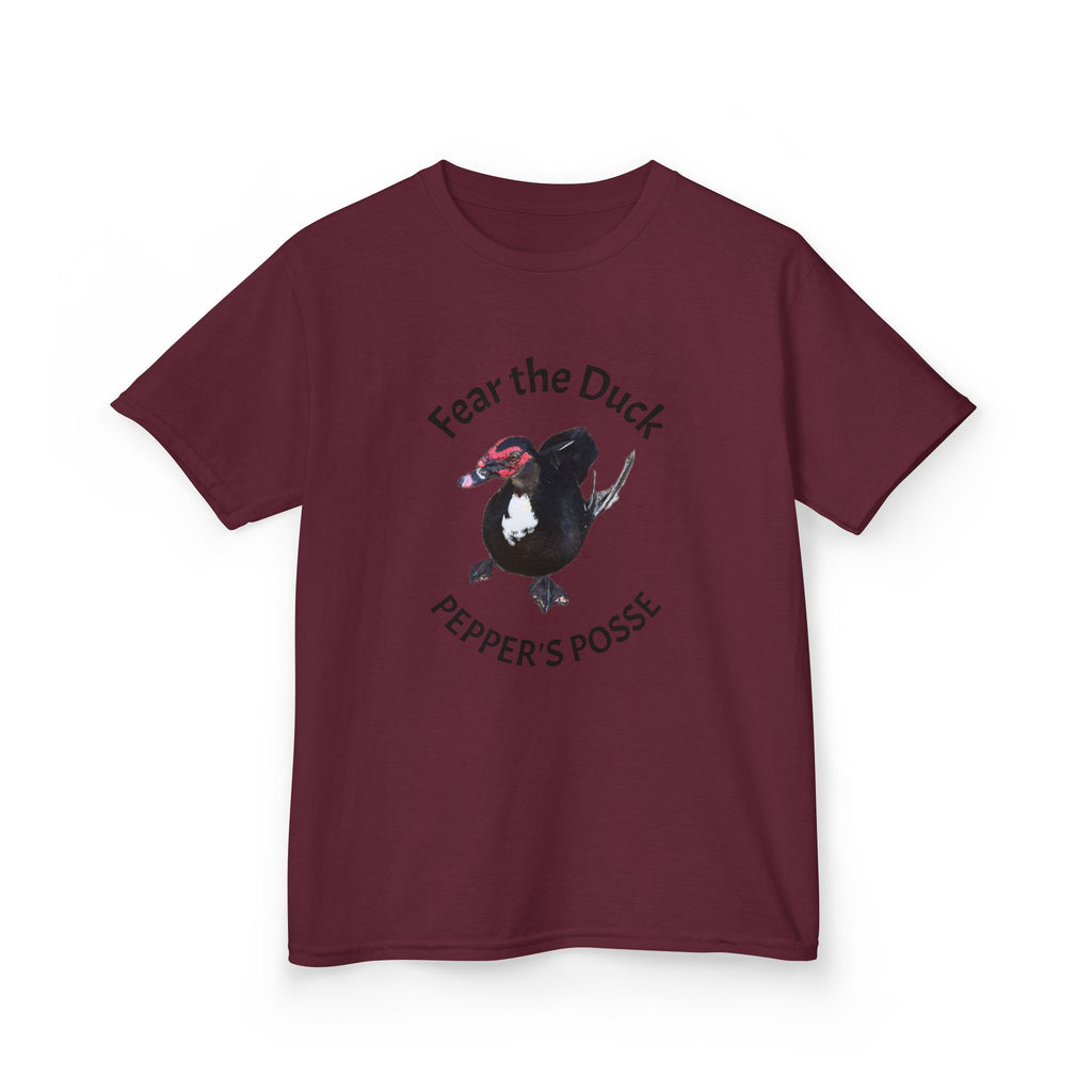 Kids Tee — "Fear the Duck" Pepper's Posse Cute Cartoon Duck Shirt