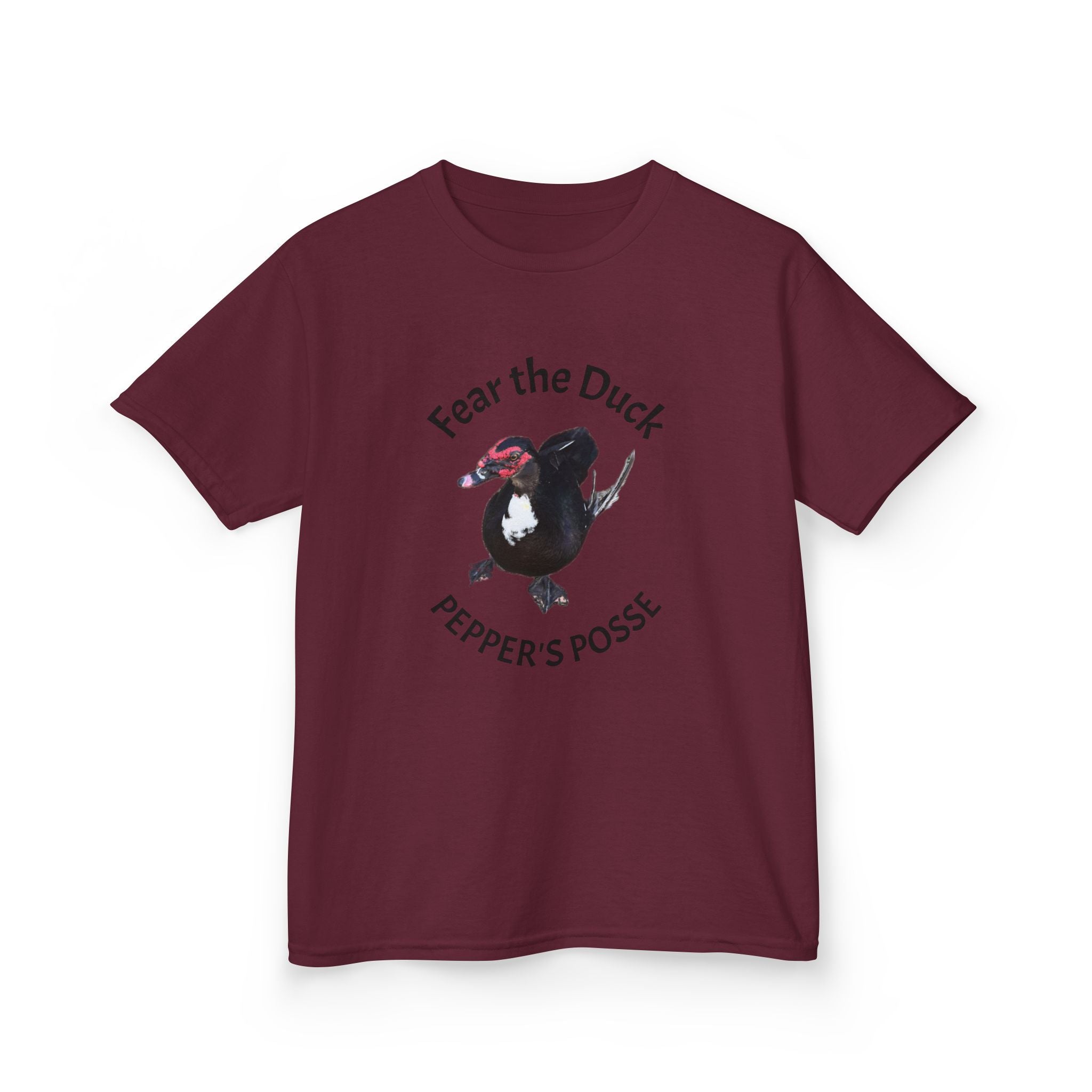 Kids Tee — "Fear the Duck" Pepper's Posse Cute Cartoon Duck Shirt