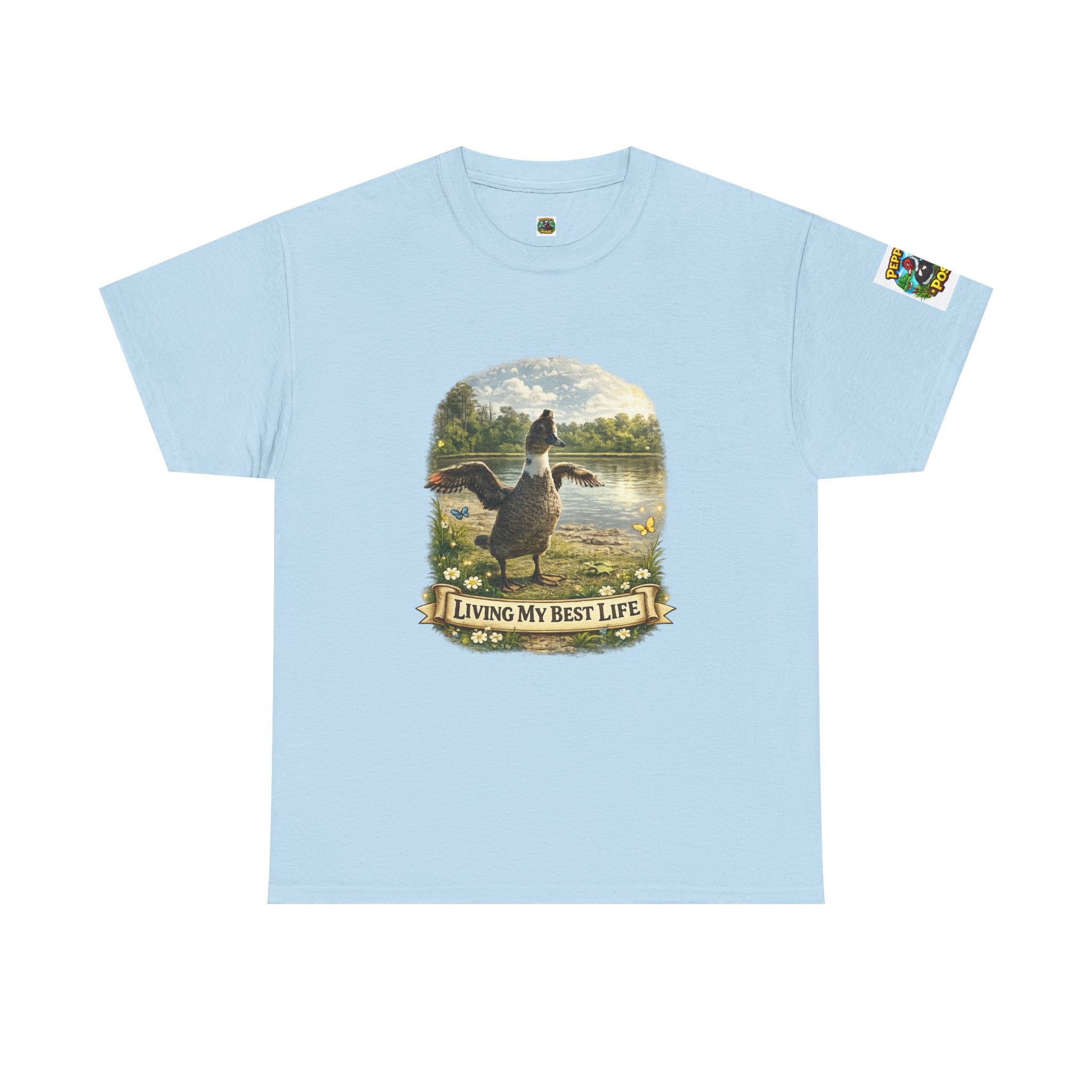 T-Shirt — 'Living My Best Life' Duck Graphic Tee (Nature, Outdoors, Animal Lover)