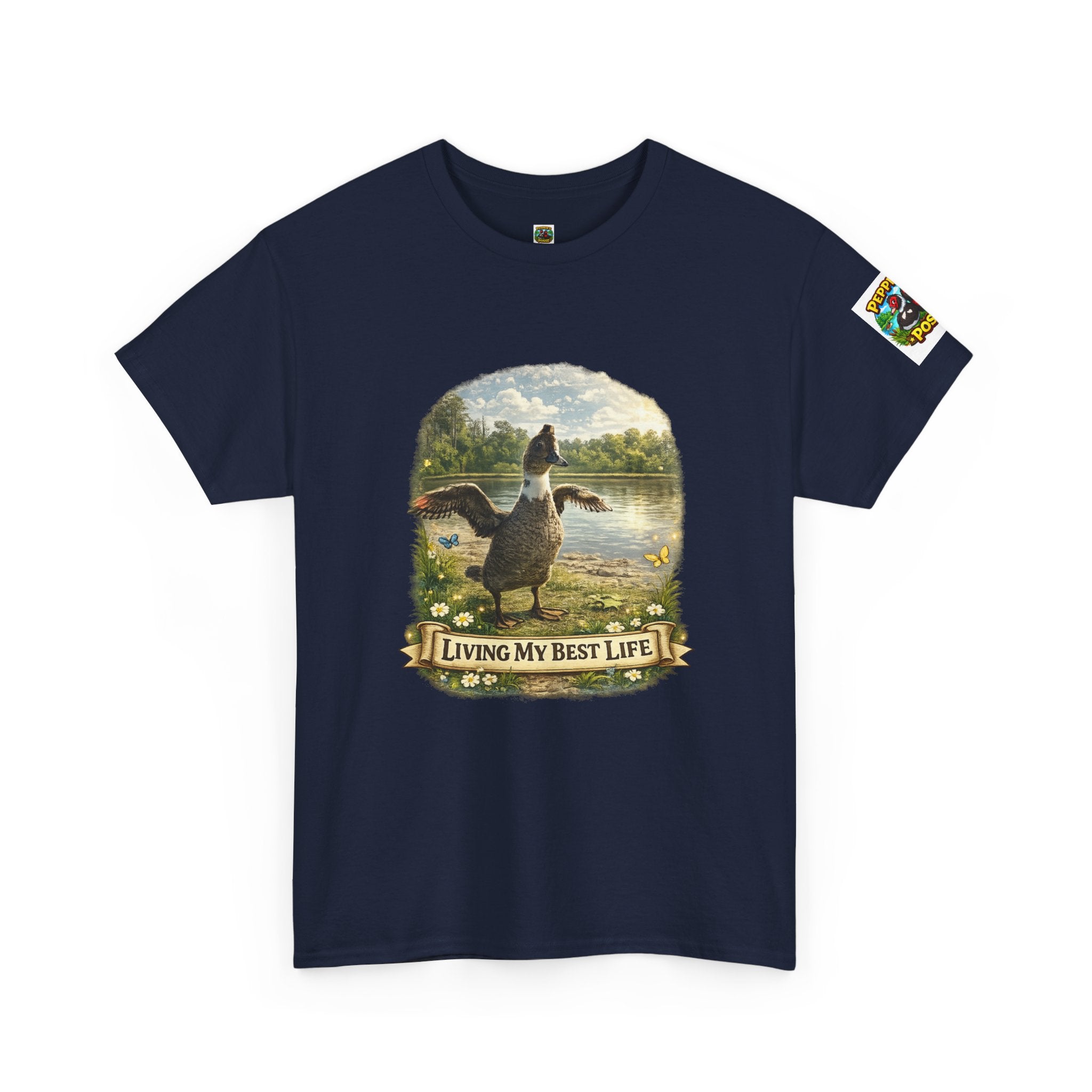 T-Shirt — 'Living My Best Life' Duck Graphic Tee (Nature, Outdoors, Animal Lover)