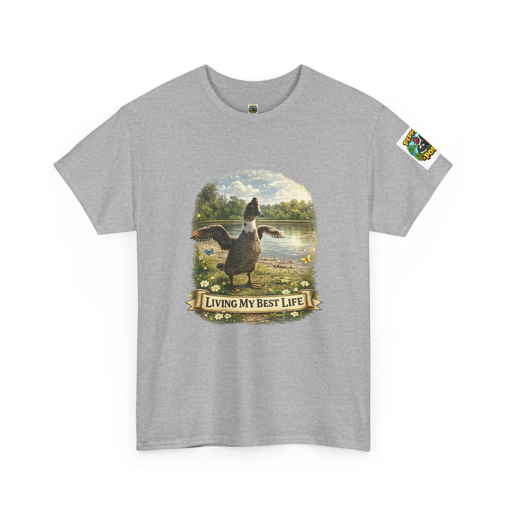 T-Shirt — 'Living My Best Life' Duck Graphic Tee (Nature, Outdoors, Animal Lover)