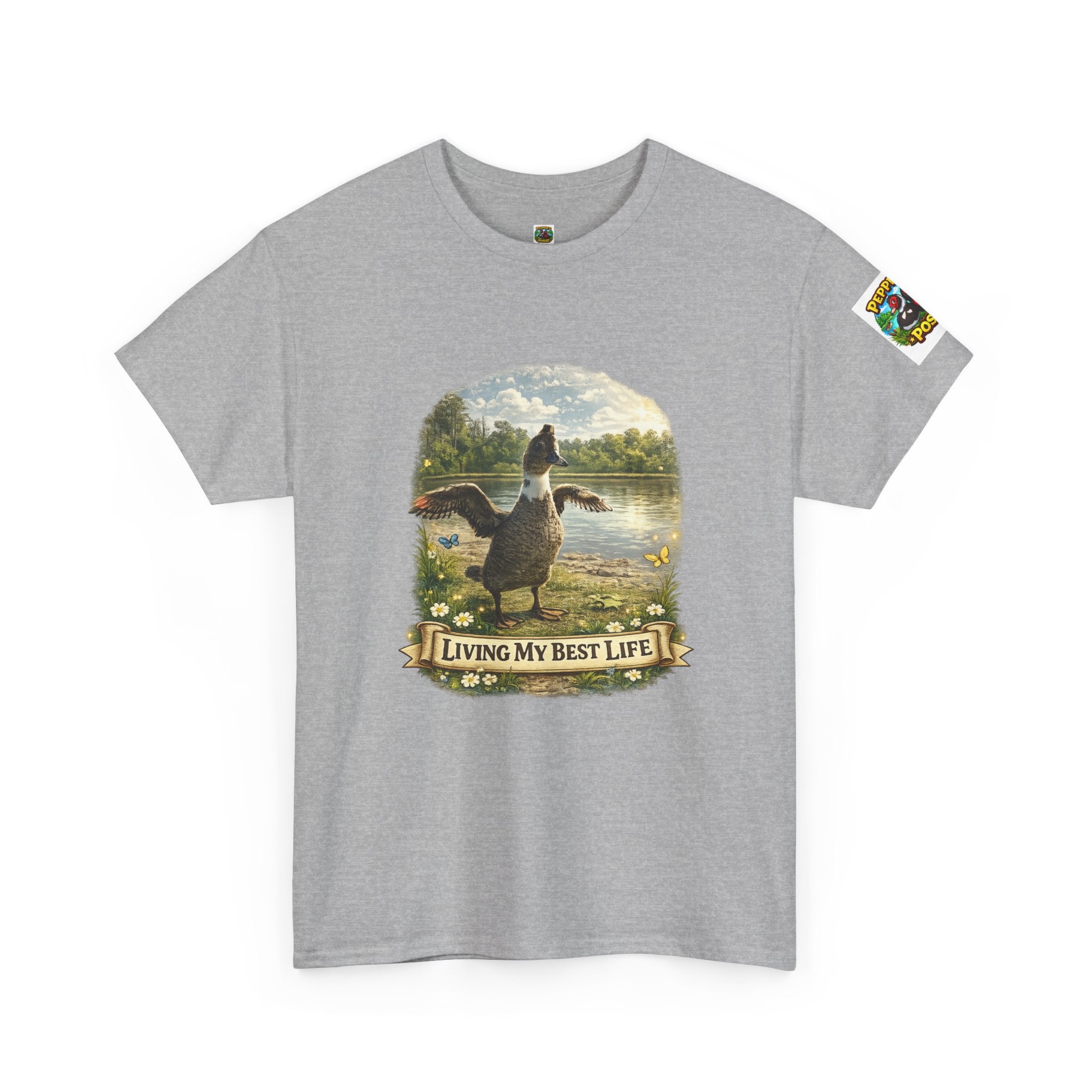 T-Shirt — 'Living My Best Life' Duck Graphic Tee (Nature, Outdoors, Animal Lover)