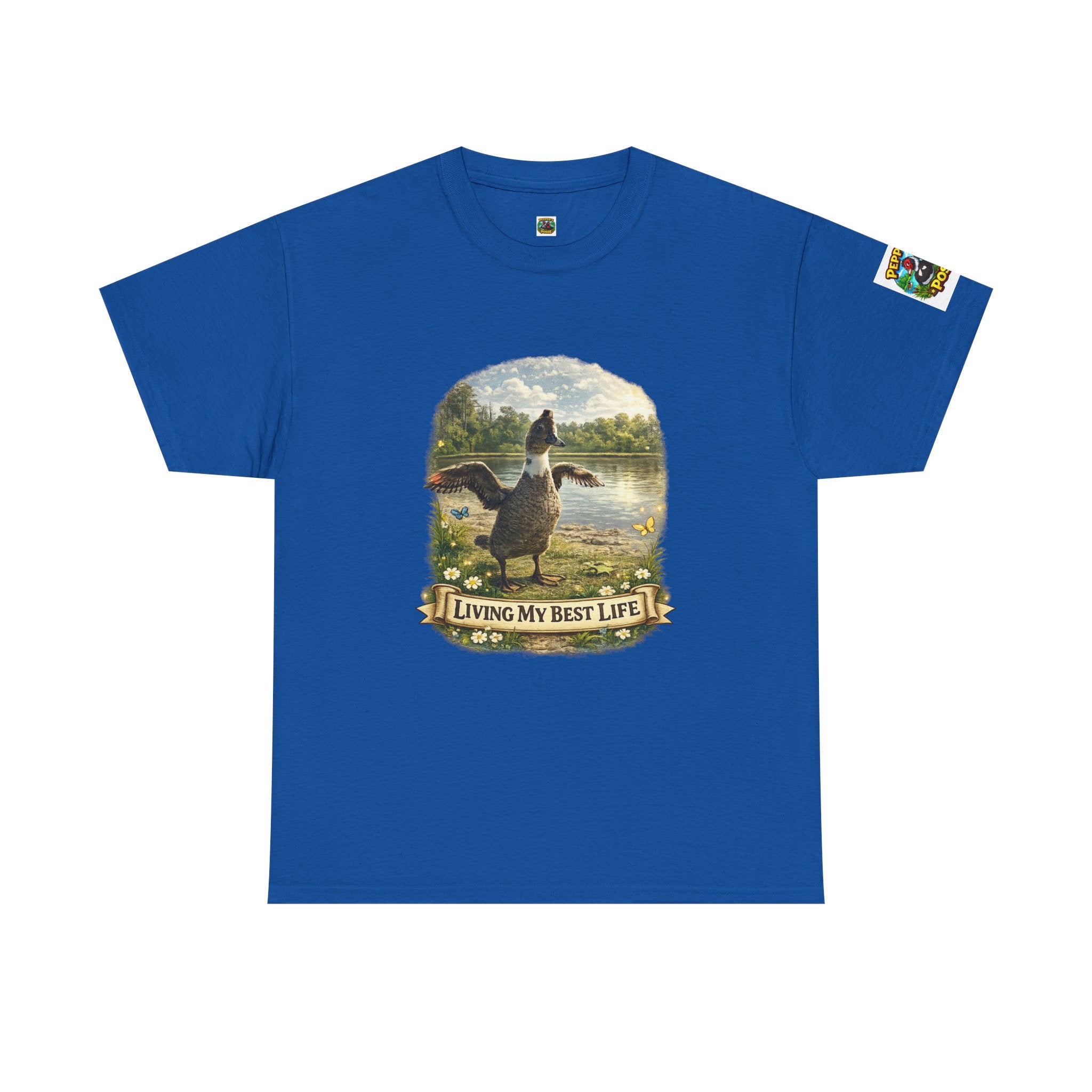 T-Shirt — 'Living My Best Life' Duck Graphic Tee (Nature, Outdoors, Animal Lover)