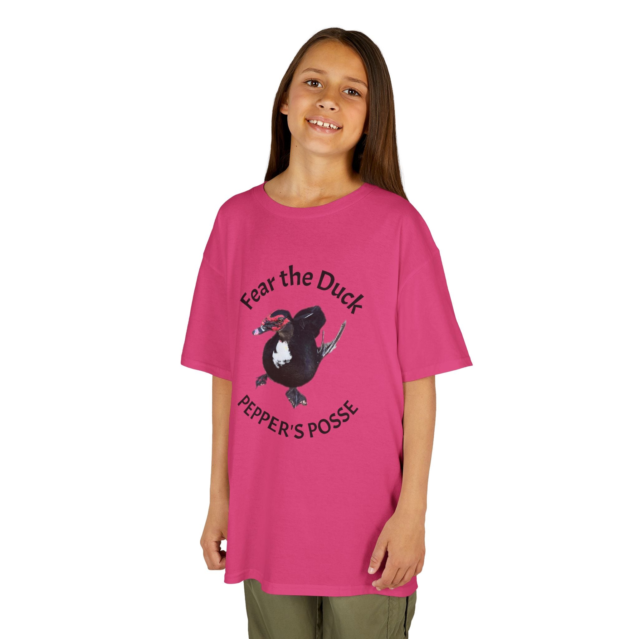Kids Tee — "Fear the Duck" Pepper's Posse Cute Cartoon Duck Shirt
