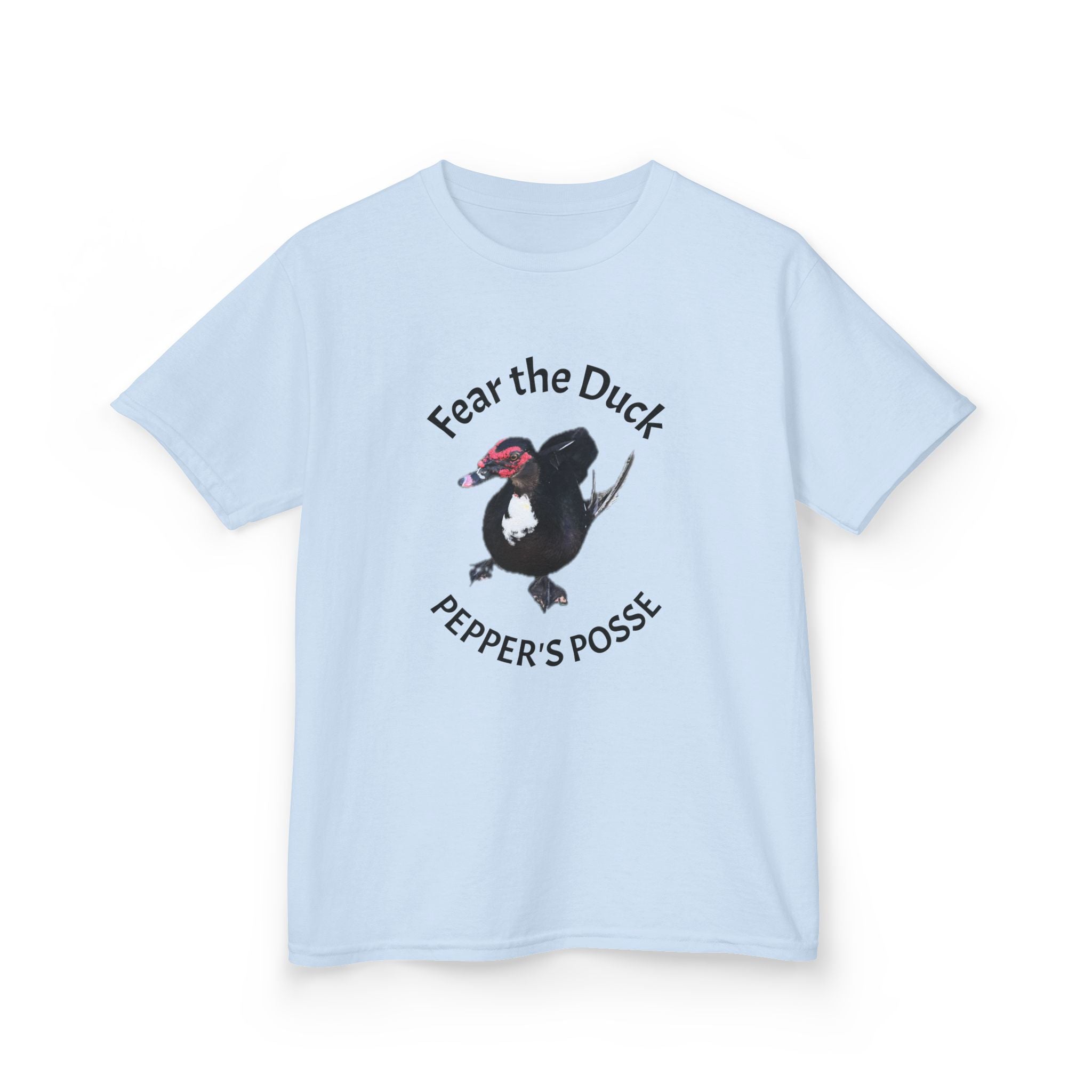 Kids Tee — "Fear the Duck" Pepper's Posse Cute Cartoon Duck Shirt