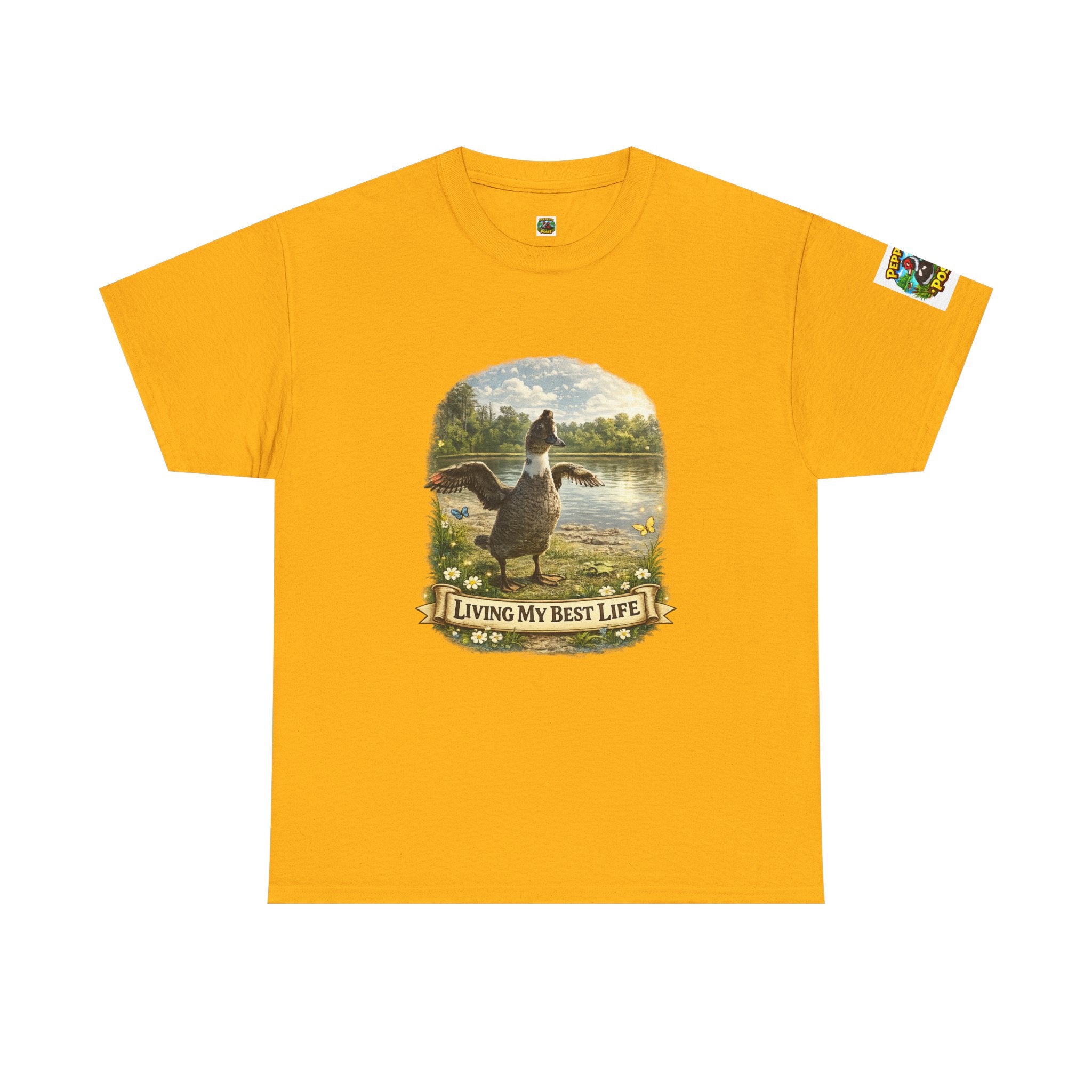 T-Shirt — 'Living My Best Life' Duck Graphic Tee (Nature, Outdoors, Animal Lover)