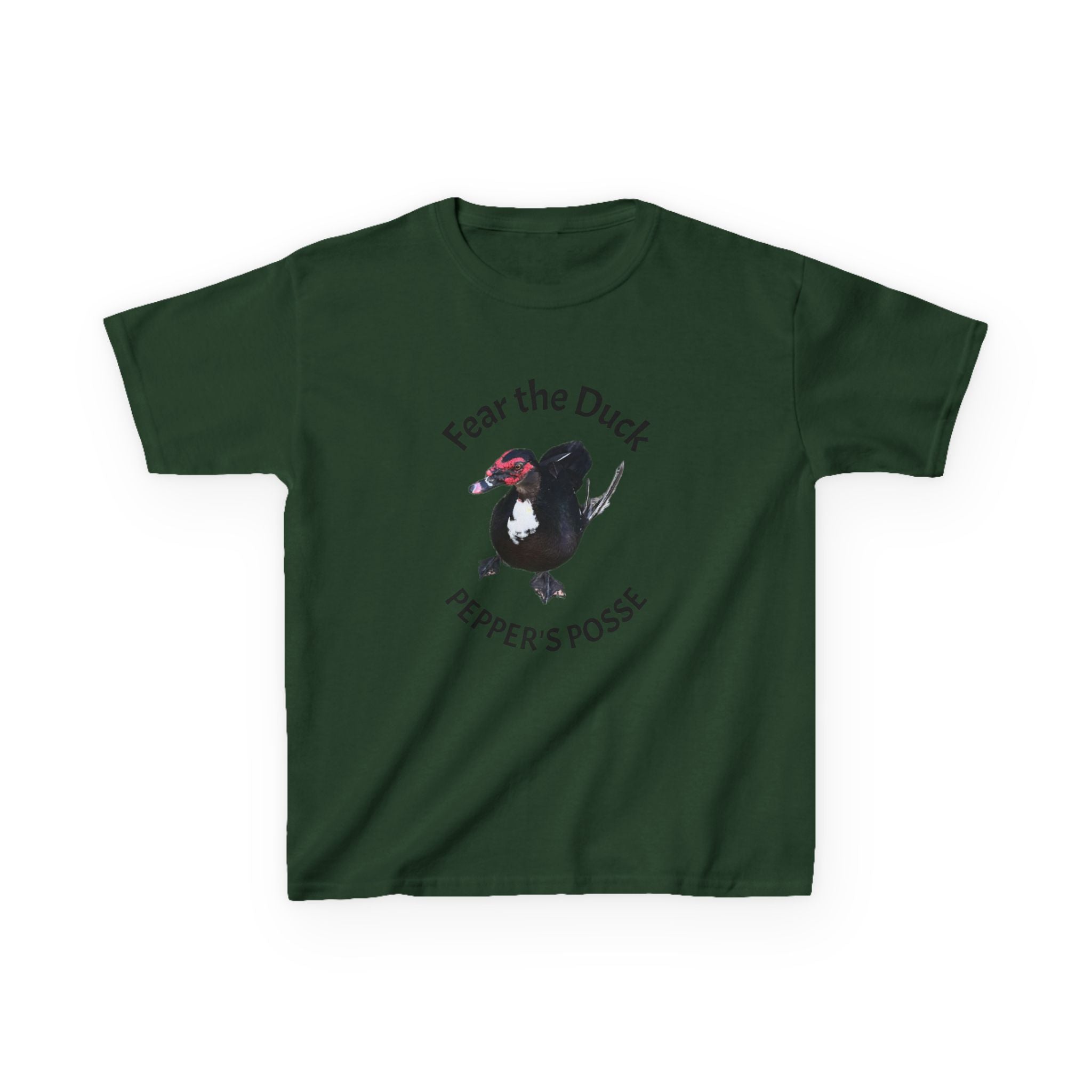 Kids Tee — "Fear the Duck" Pepper's Posse Cute Cartoon Duck Shirt