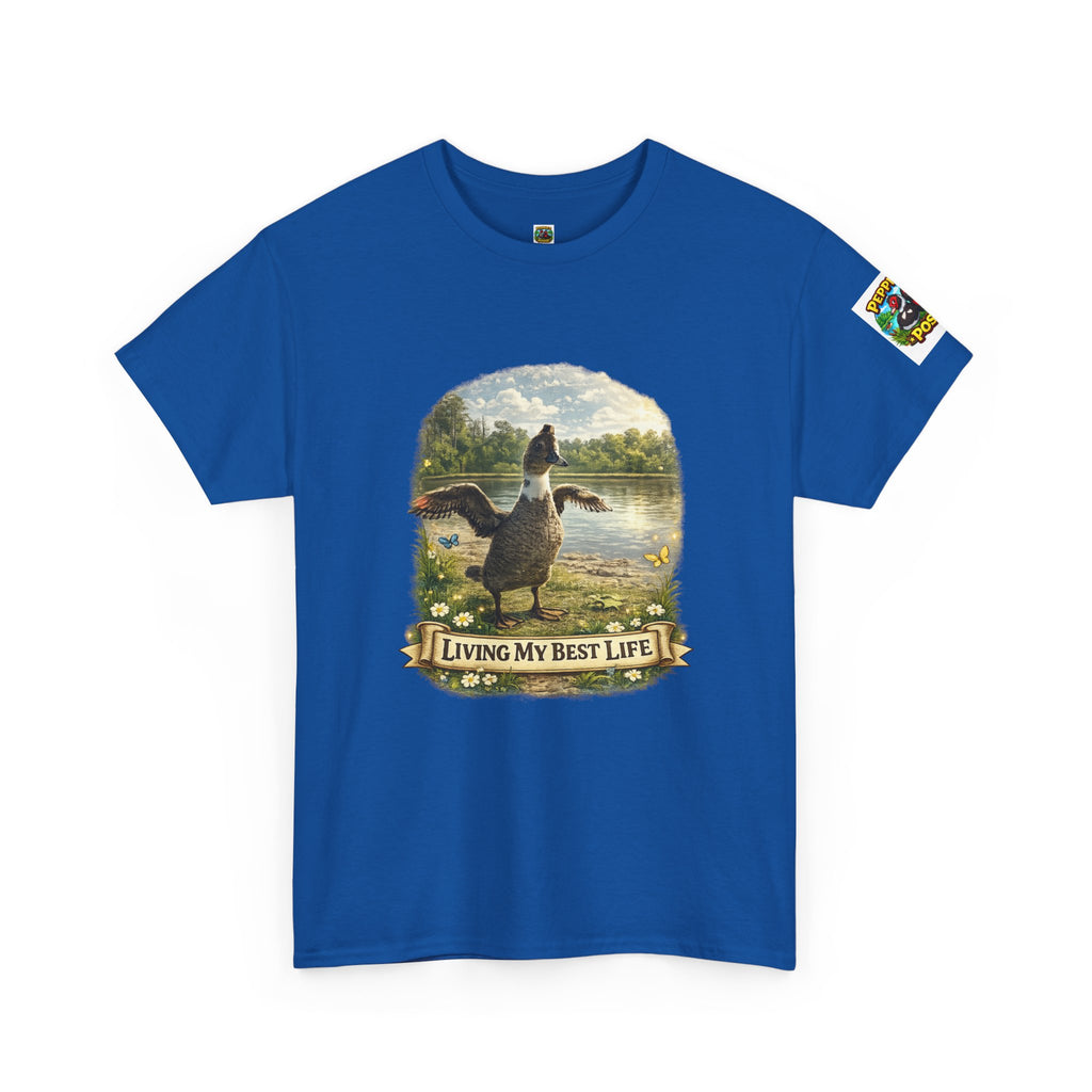 T-Shirt — 'Living My Best Life' Duck Graphic Tee (Nature, Outdoors, Animal Lover)