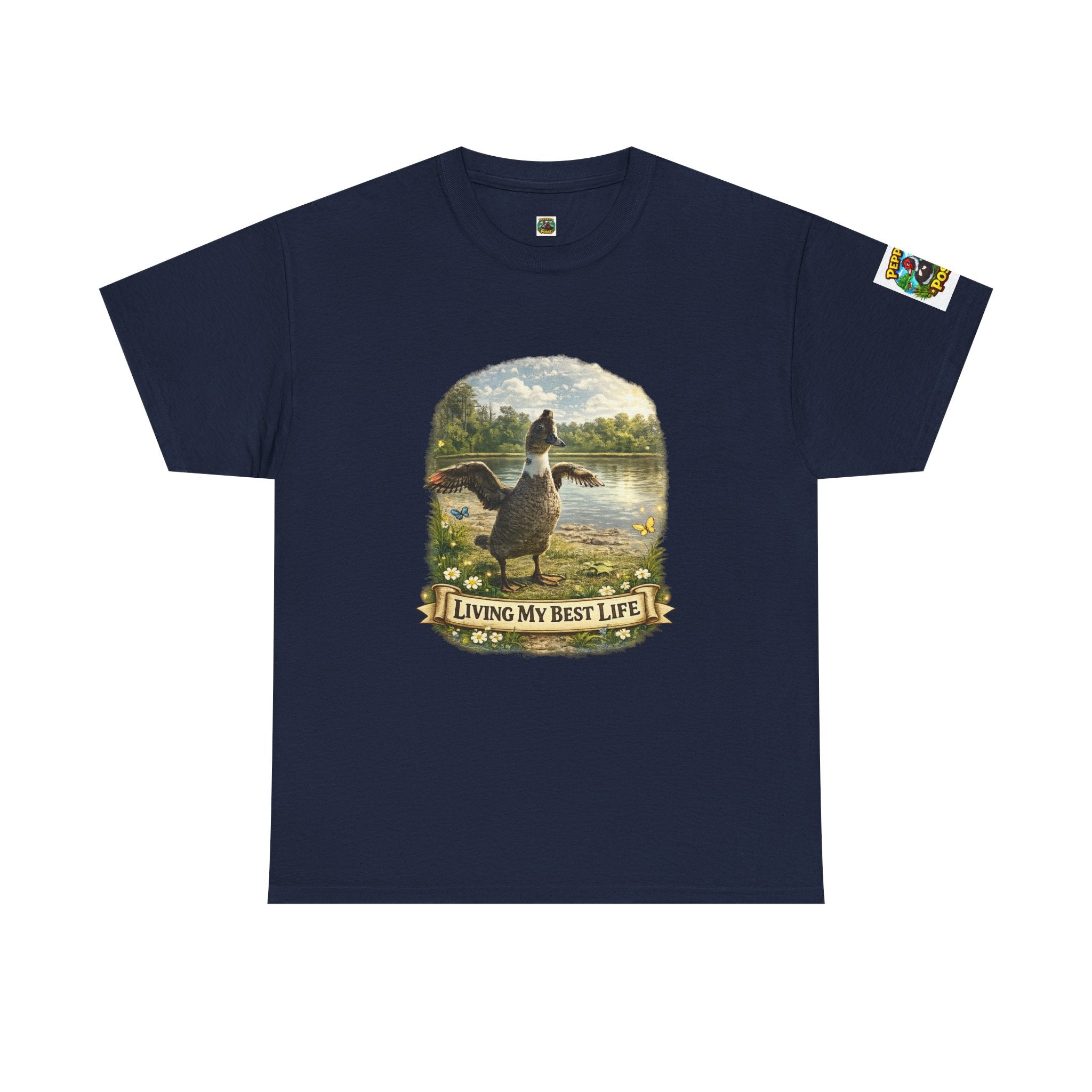 T-Shirt — 'Living My Best Life' Duck Graphic Tee (Nature, Outdoors, Animal Lover)