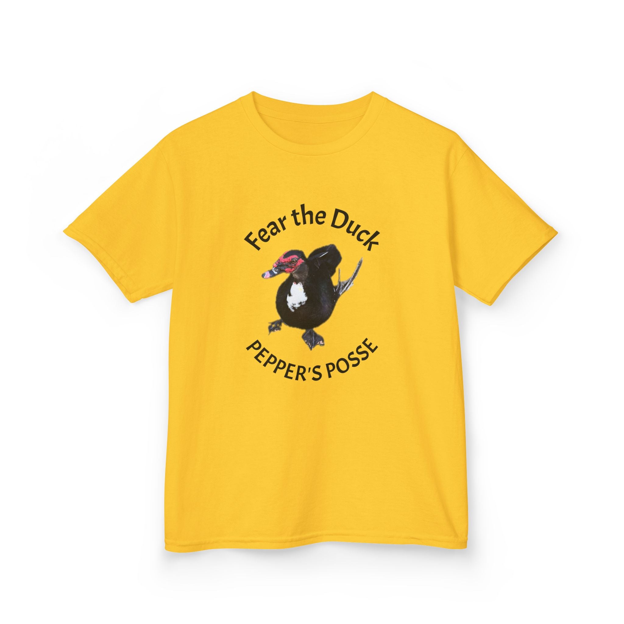 Kids Tee — "Fear the Duck" Pepper's Posse Cute Cartoon Duck Shirt