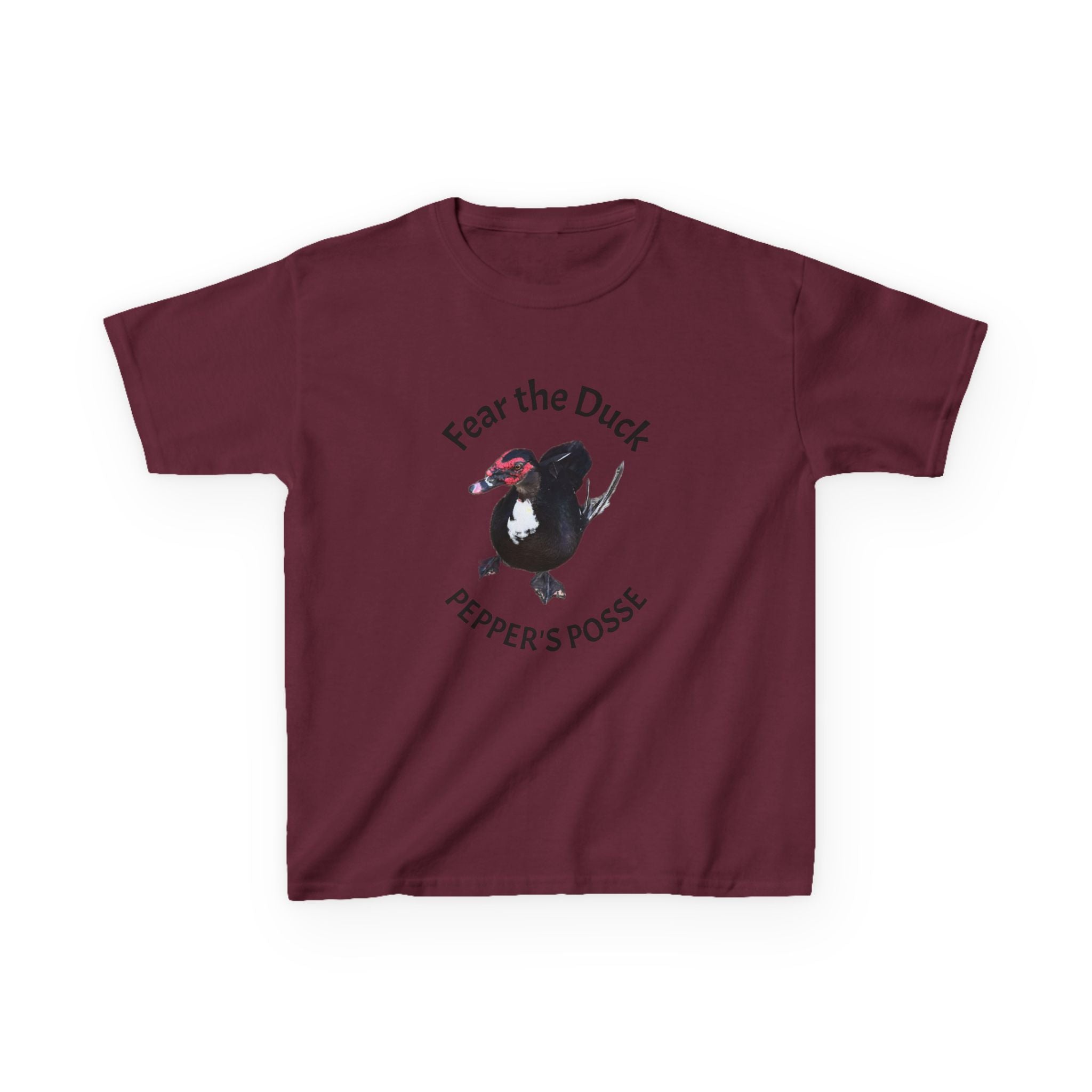 Kids Tee — "Fear the Duck" Pepper's Posse Cute Cartoon Duck Shirt