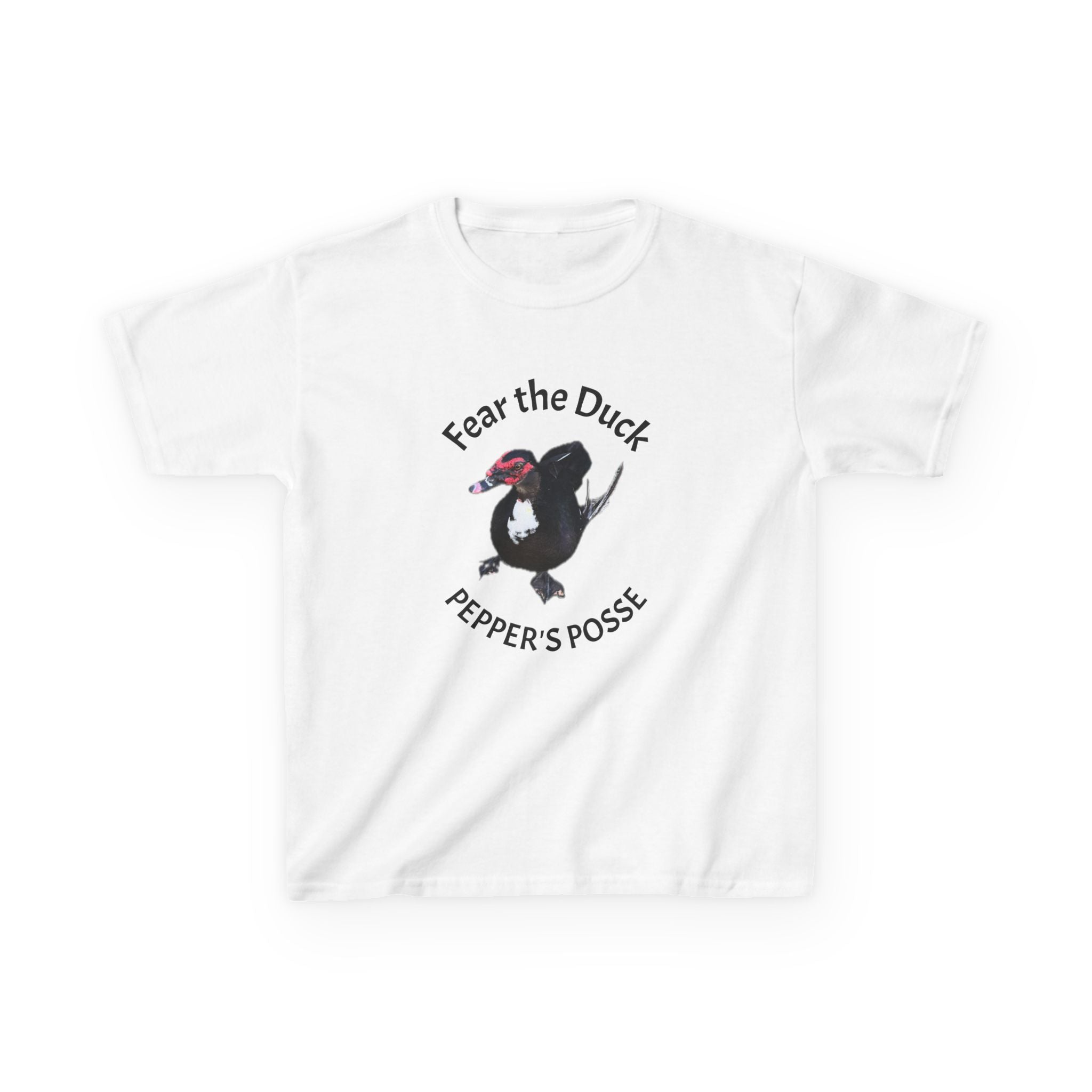 Kids Tee — "Fear the Duck" Pepper's Posse Cute Cartoon Duck Shirt