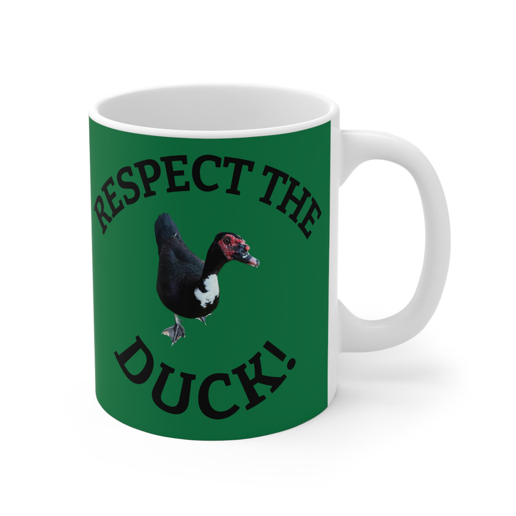 Respect the Duck, Pepper's Posse Duck Mug — Cute Waterfowl Coffee Cup (11 oz)