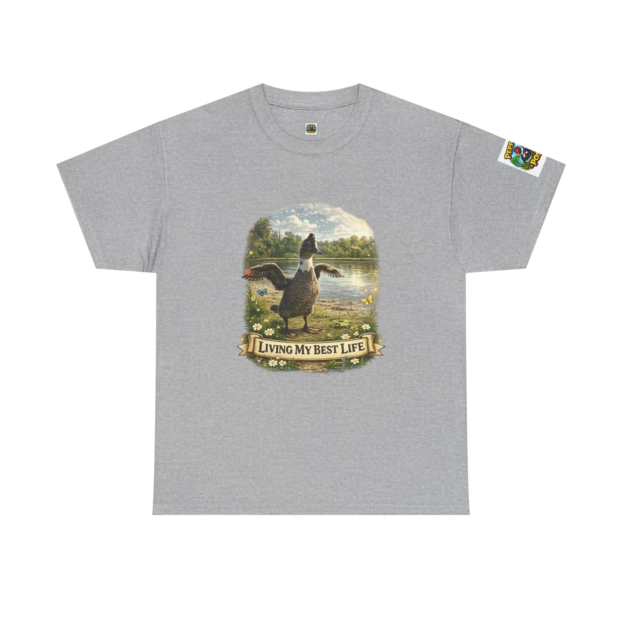 T-Shirt — 'Living My Best Life' Duck Graphic Tee (Nature, Outdoors, Animal Lover)