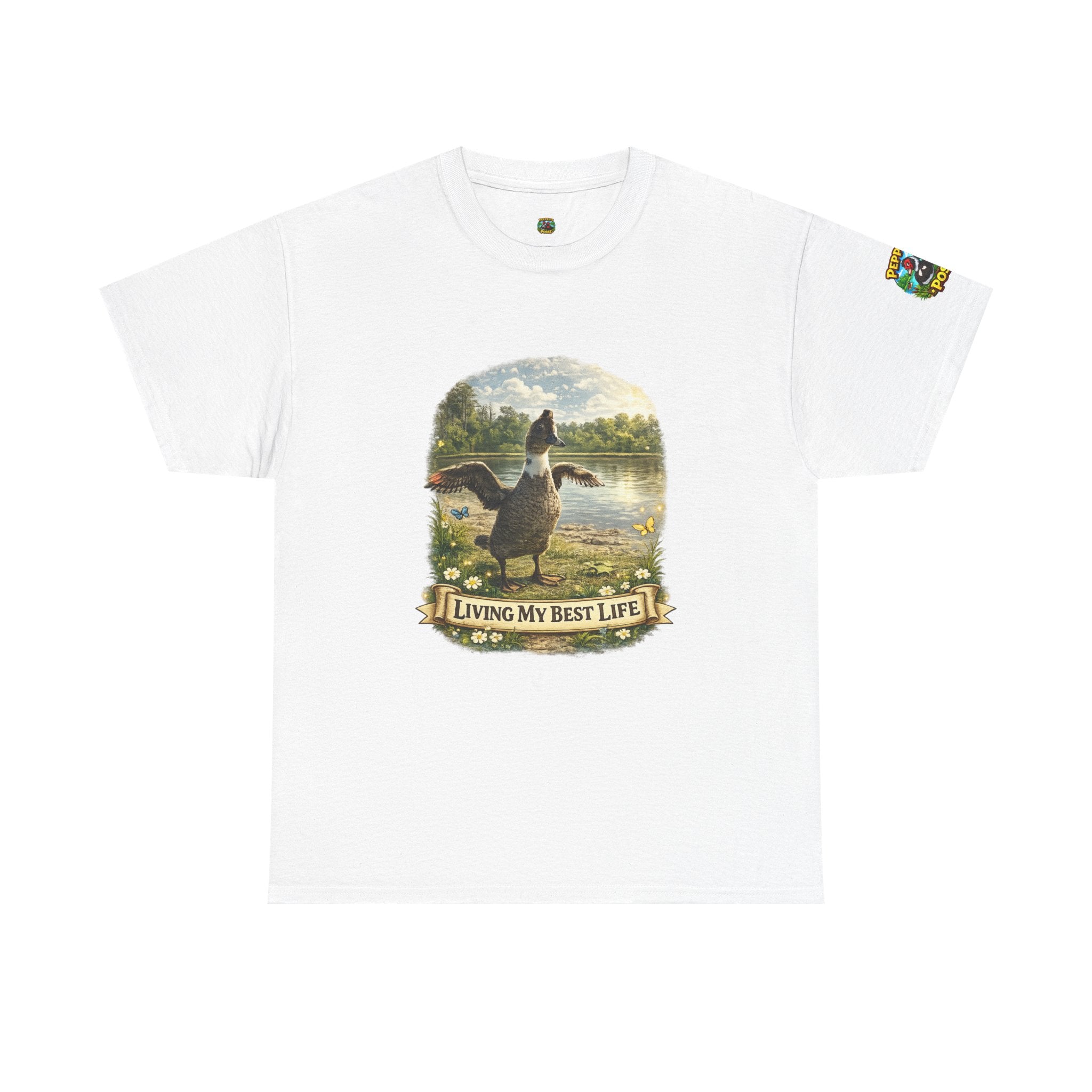 T-Shirt — 'Living My Best Life' Duck Graphic Tee (Nature, Outdoors, Animal Lover)