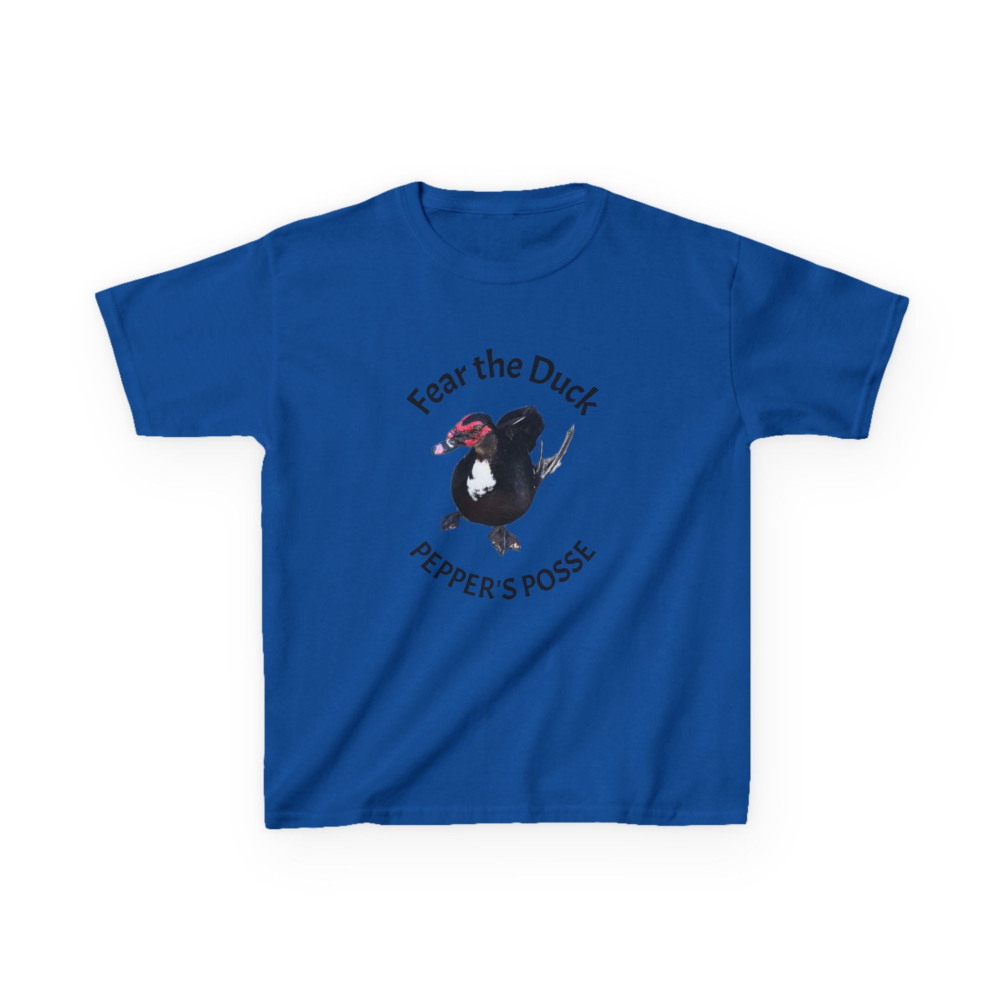 Kids Tee — "Fear the Duck" Pepper's Posse Cute Cartoon Duck Shirt