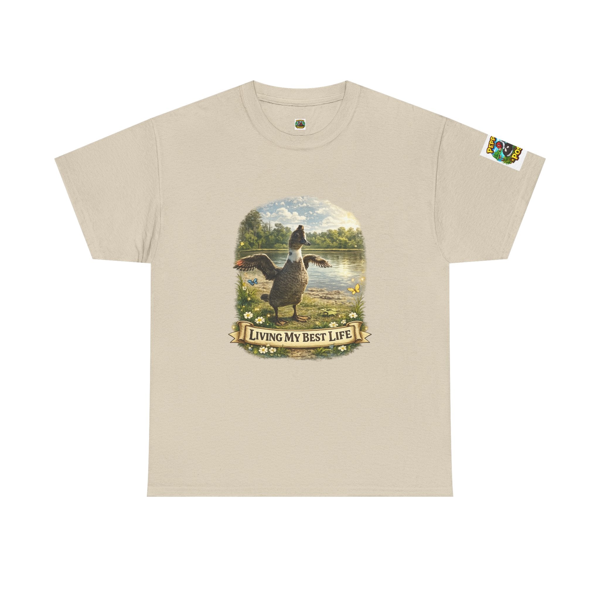 T-Shirt — 'Living My Best Life' Duck Graphic Tee (Nature, Outdoors, Animal Lover)