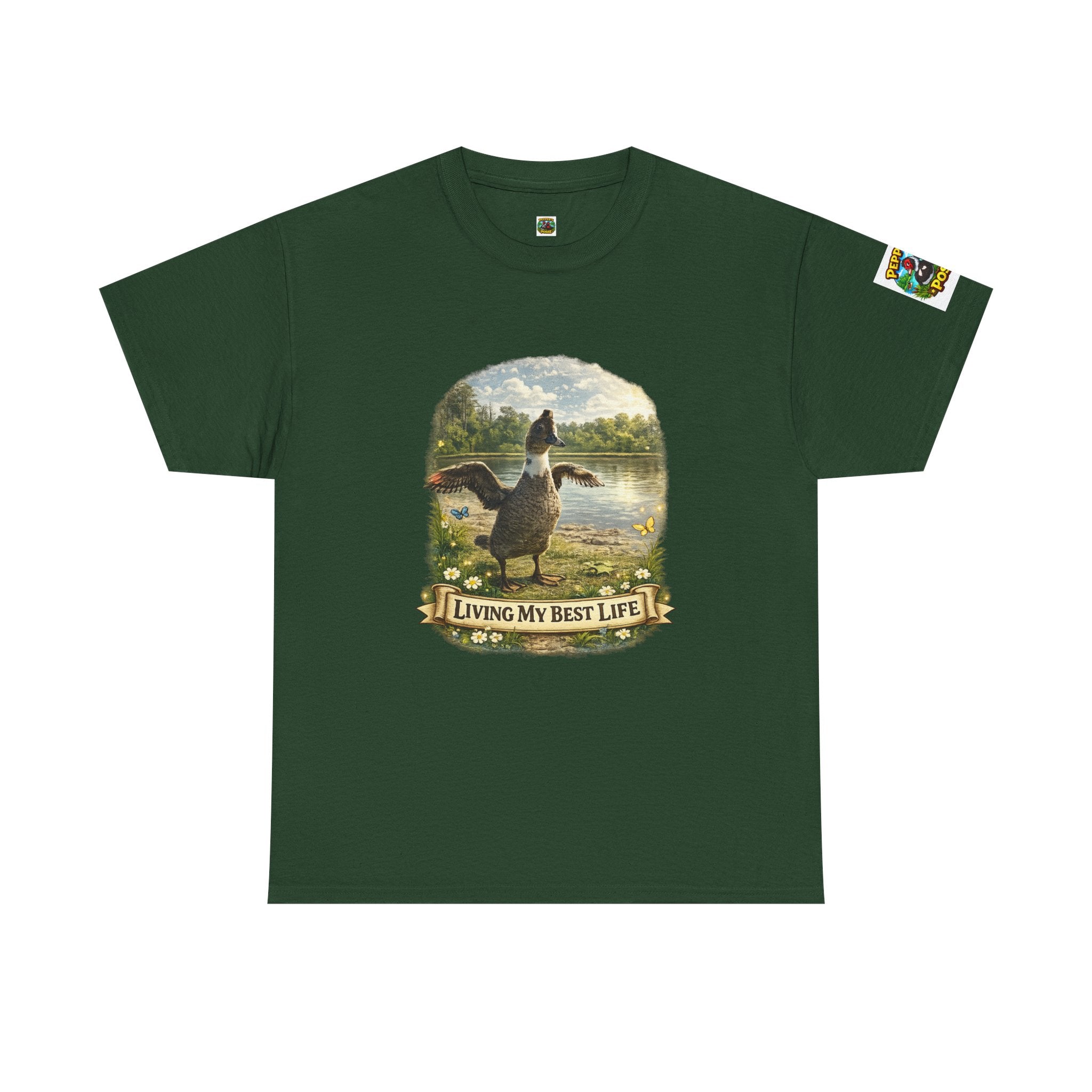T-Shirt — 'Living My Best Life' Duck Graphic Tee (Nature, Outdoors, Animal Lover)