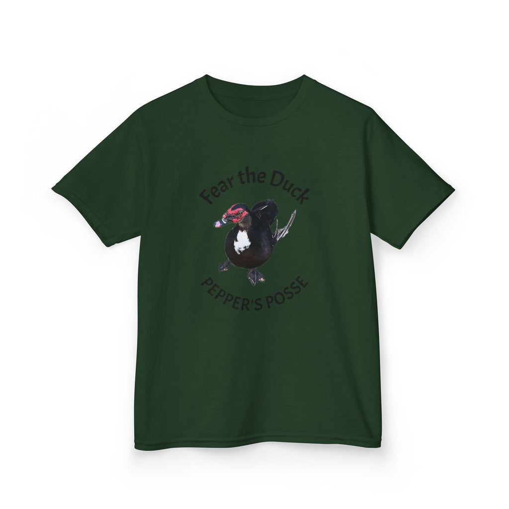Kids Tee — "Fear the Duck" Pepper's Posse Cute Cartoon Duck Shirt