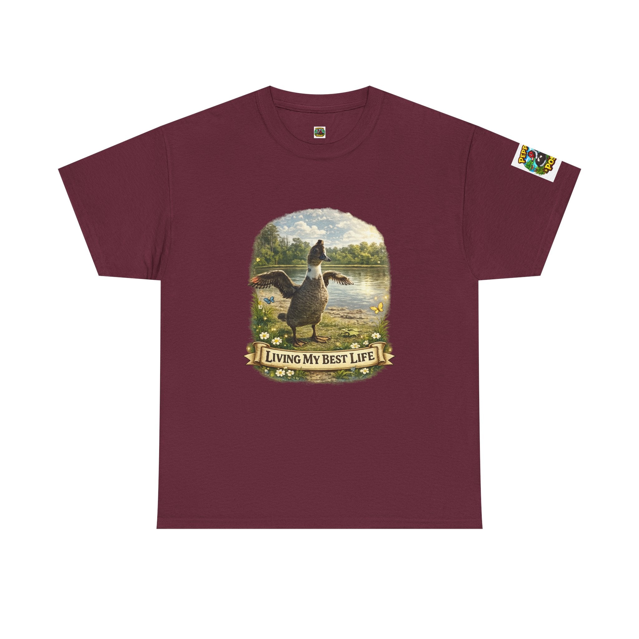 T-Shirt — 'Living My Best Life' Duck Graphic Tee (Nature, Outdoors, Animal Lover)