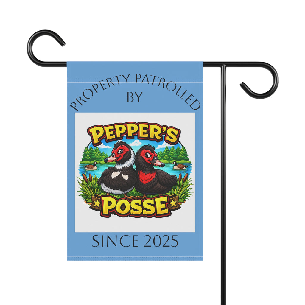 Pepper's Posse Garden Flag – 'Property Patrolled' Personalized Yard Banner (Since 2025)