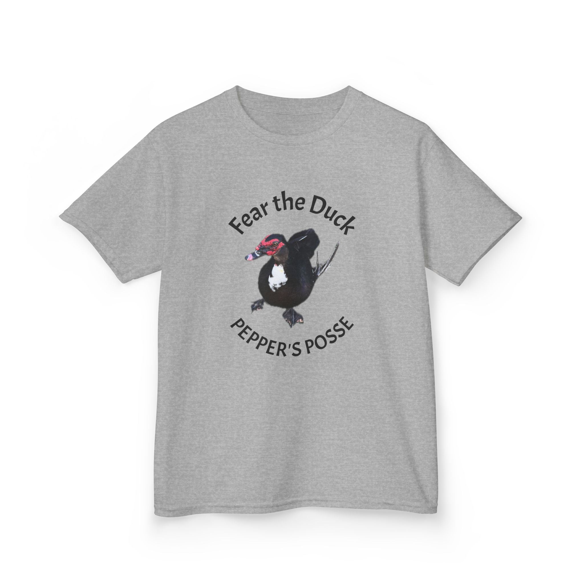 Kids Tee — "Fear the Duck" Pepper's Posse Cute Cartoon Duck Shirt