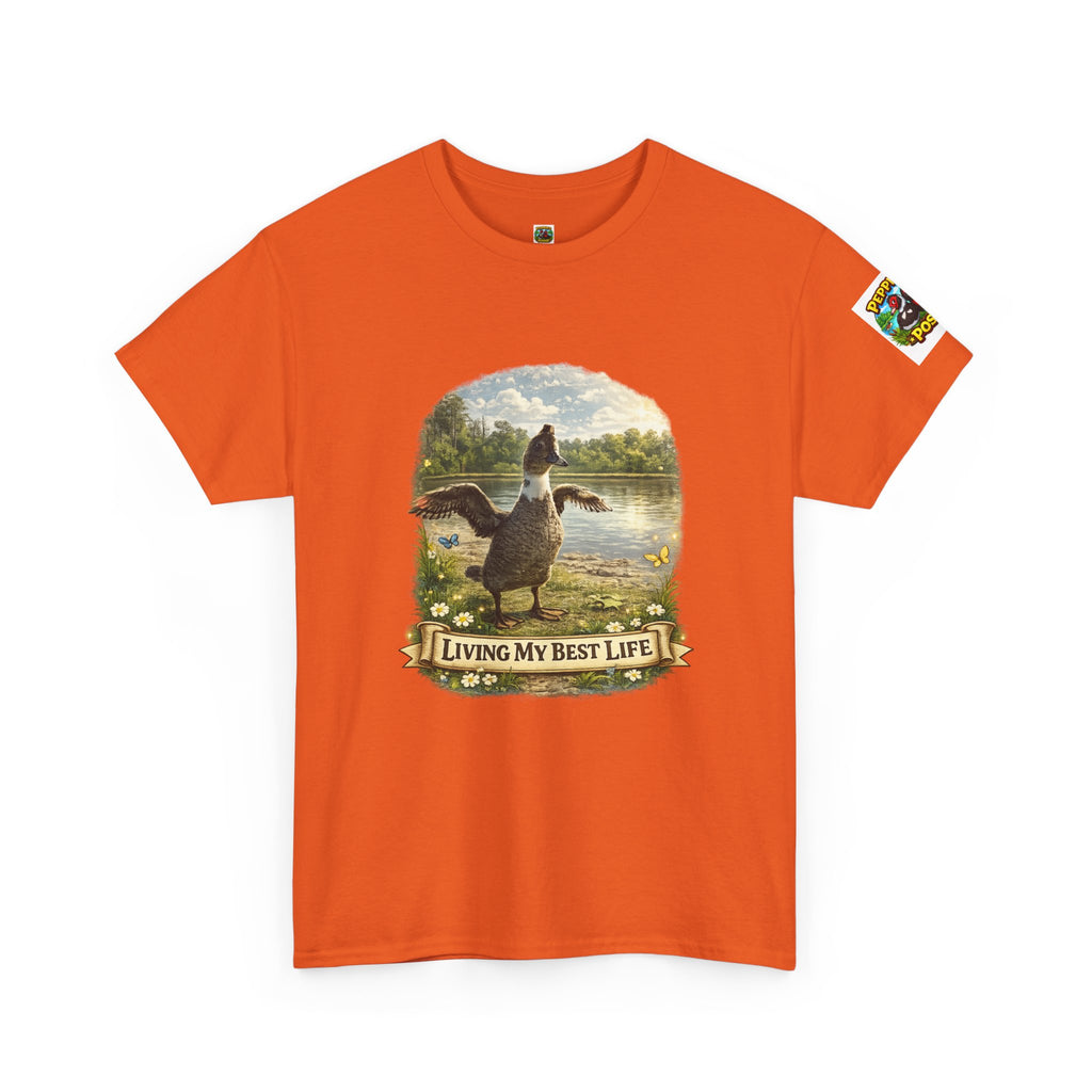 T-Shirt — 'Living My Best Life' Duck Graphic Tee (Nature, Outdoors, Animal Lover)
