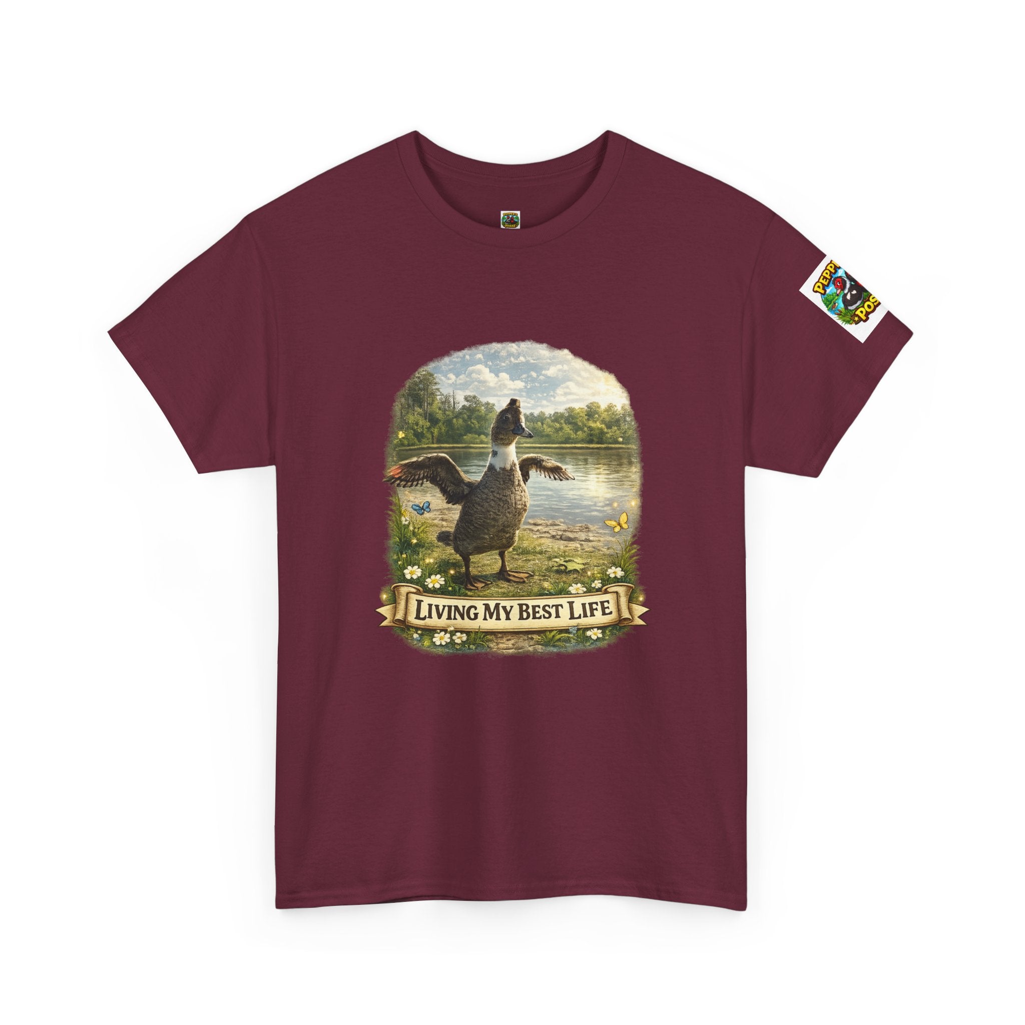 T-Shirt — 'Living My Best Life' Duck Graphic Tee (Nature, Outdoors, Animal Lover)