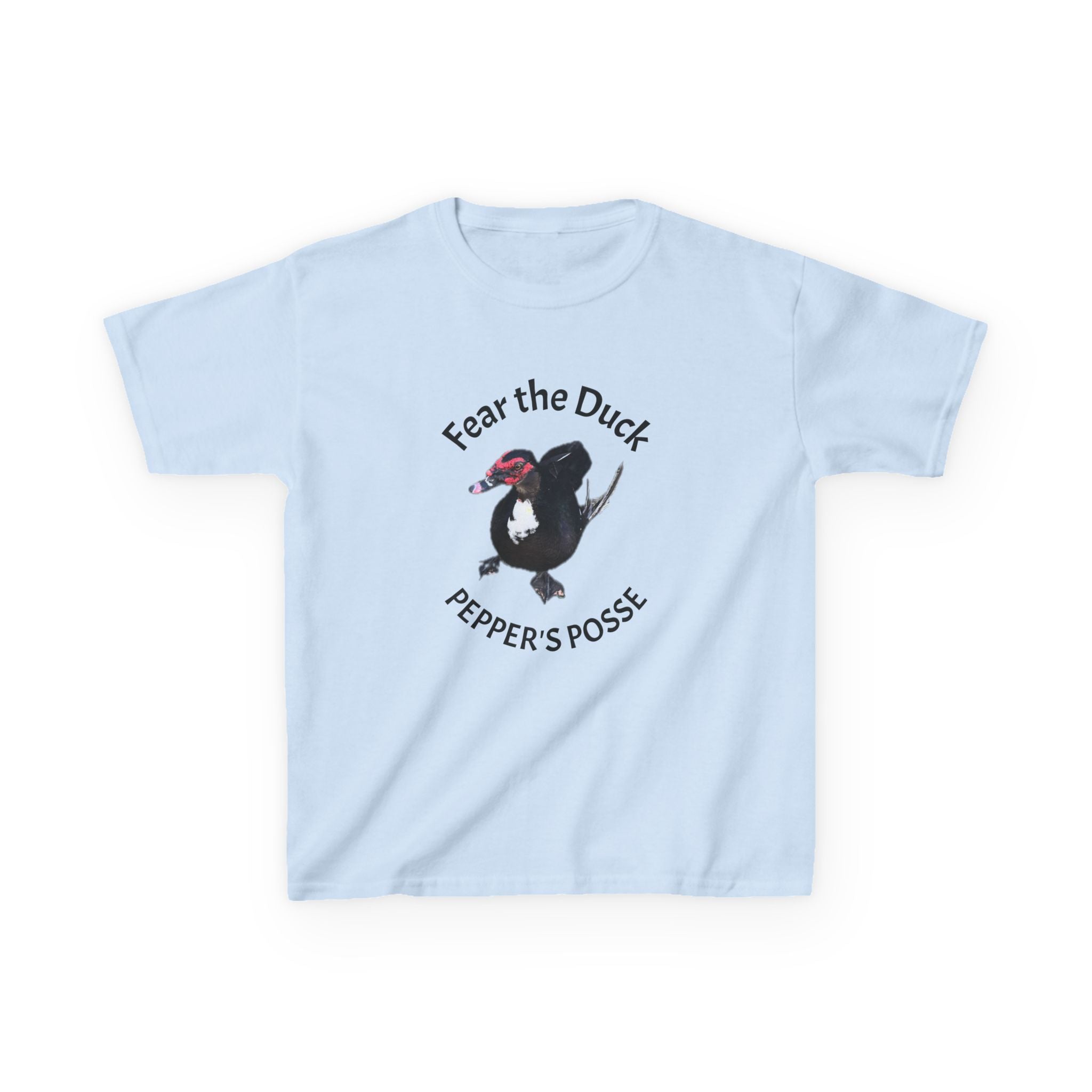 Kids Tee — "Fear the Duck" Pepper's Posse Cute Cartoon Duck Shirt