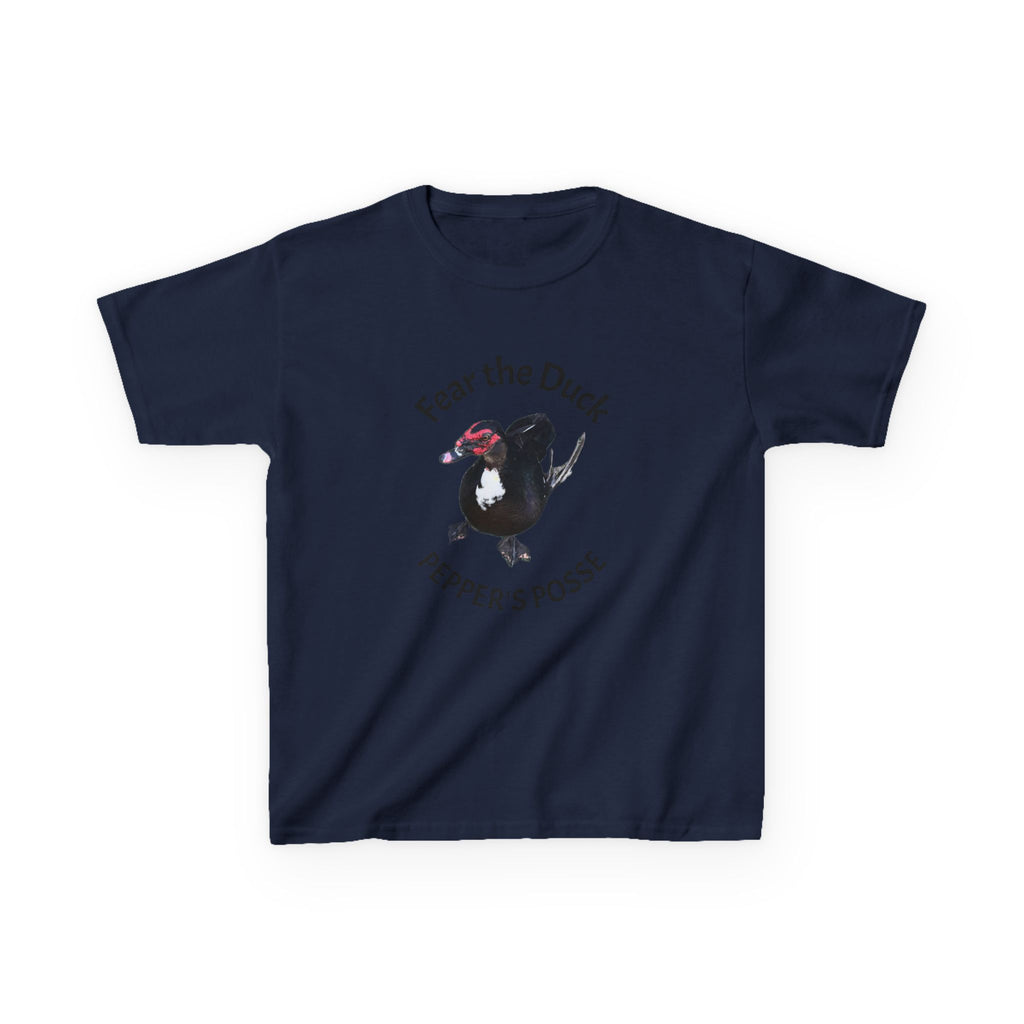 Kids Tee — "Fear the Duck" Pepper's Posse Cute Cartoon Duck Shirt