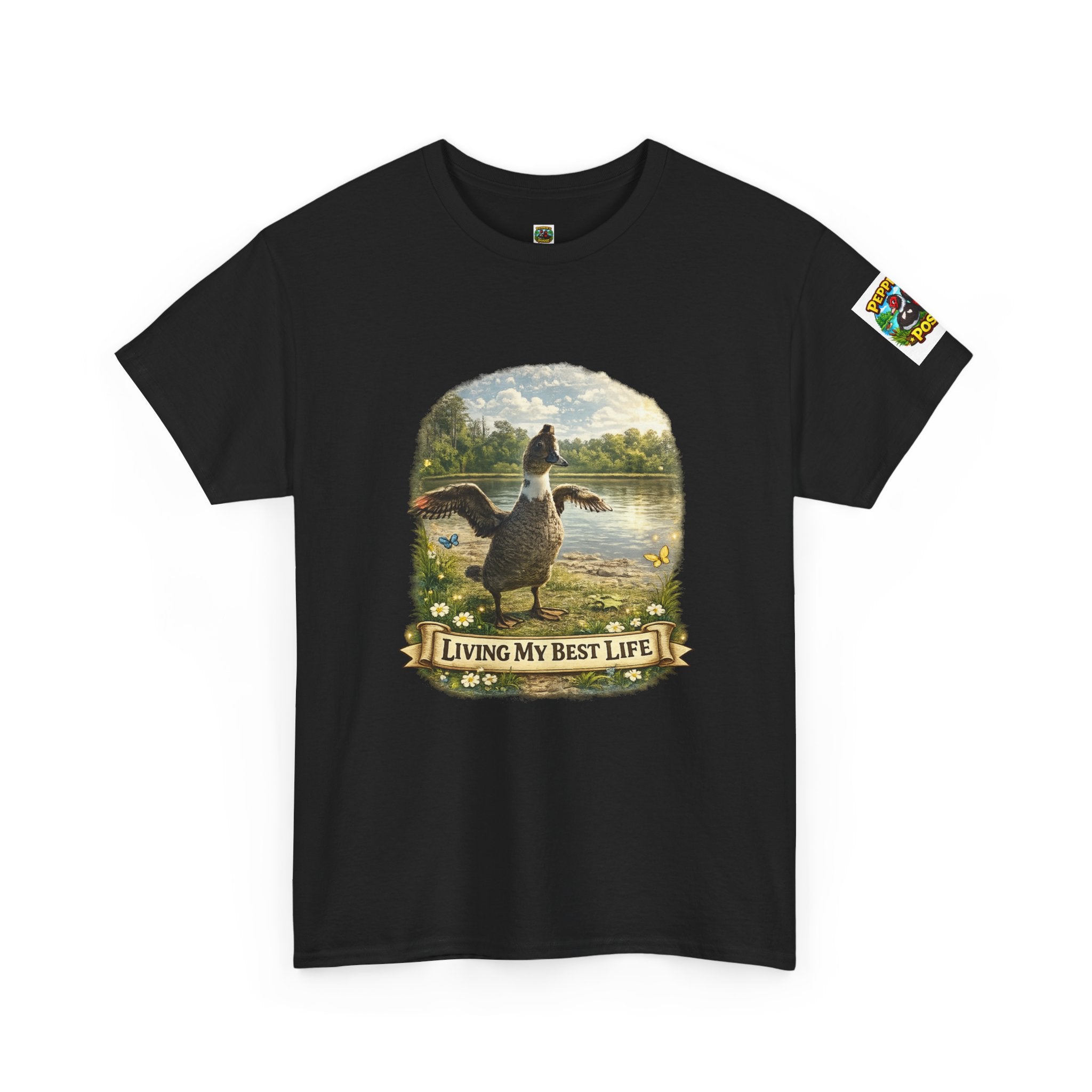 T-Shirt — 'Living My Best Life' Duck Graphic Tee (Nature, Outdoors, Animal Lover)