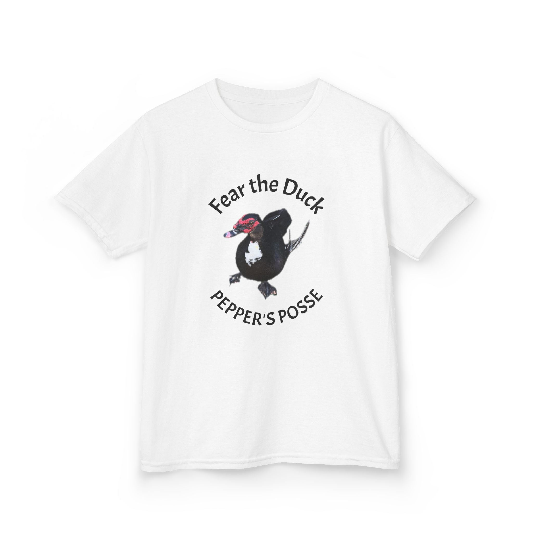 Kids Tee — "Fear the Duck" Pepper's Posse Cute Cartoon Duck Shirt