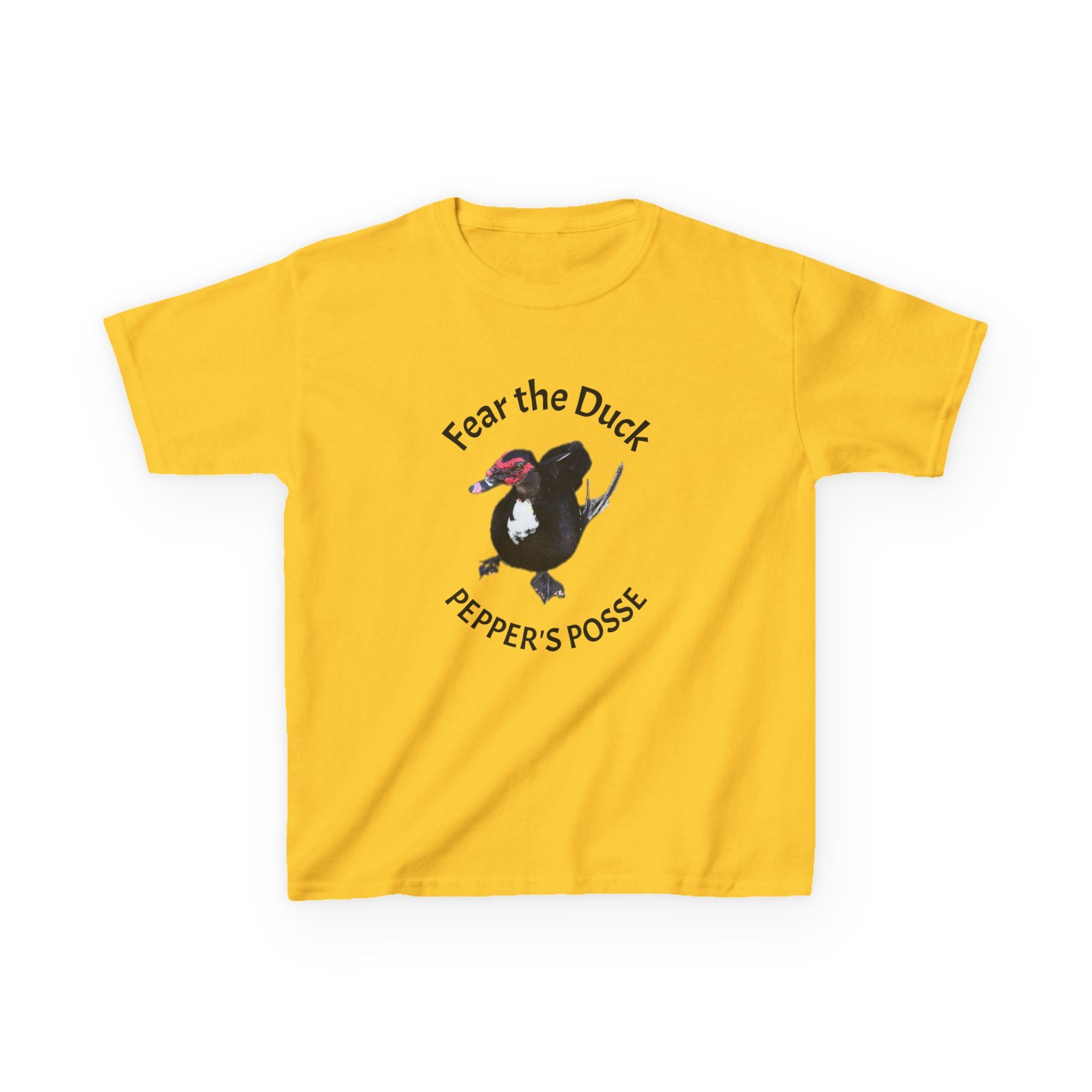 Kids Tee — "Fear the Duck" Pepper's Posse Cute Cartoon Duck Shirt