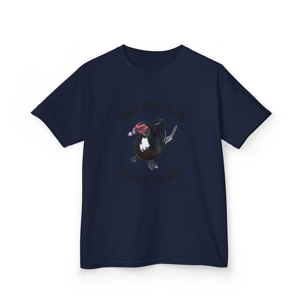 Kids Tee — "Fear the Duck" Pepper's Posse Cute Cartoon Duck Shirt