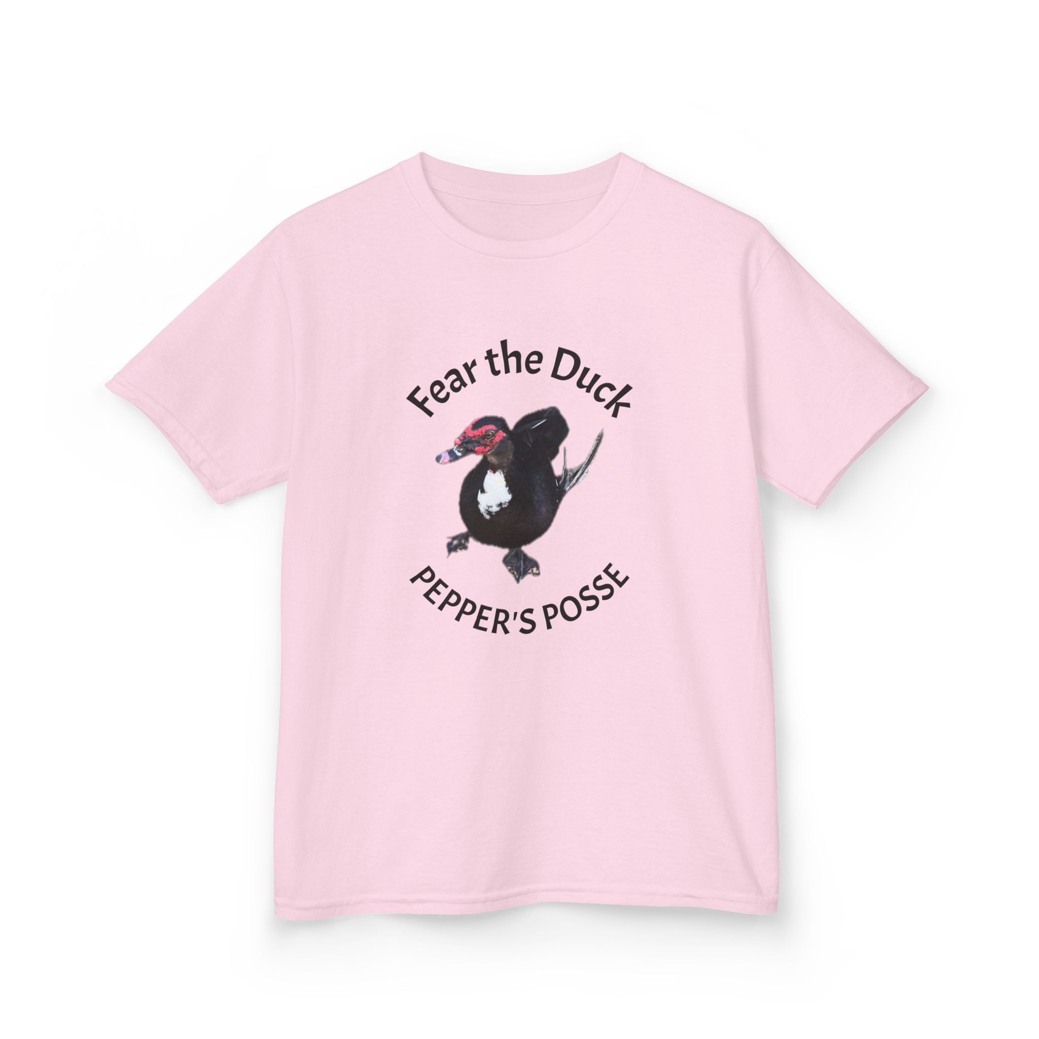 Kids Tee — "Fear the Duck" Pepper's Posse Cute Cartoon Duck Shirt
