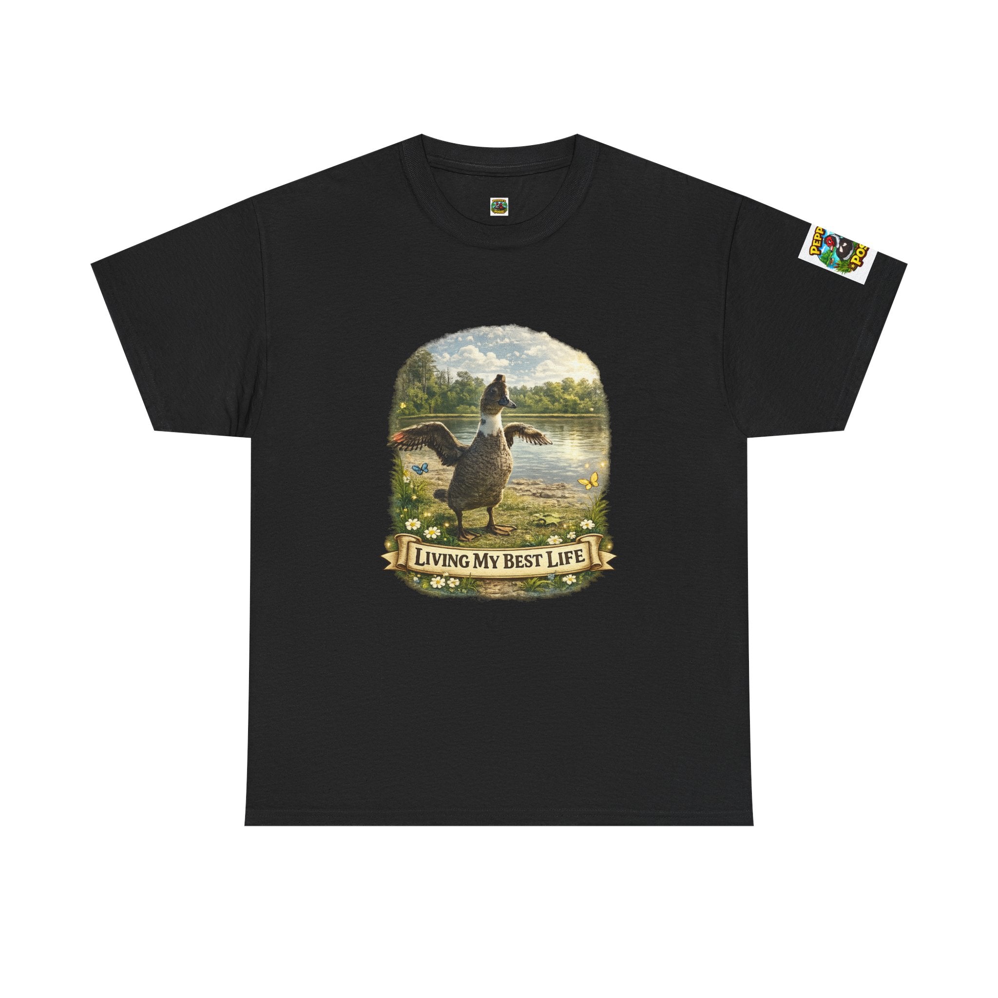T-Shirt — 'Living My Best Life' Duck Graphic Tee (Nature, Outdoors, Animal Lover)