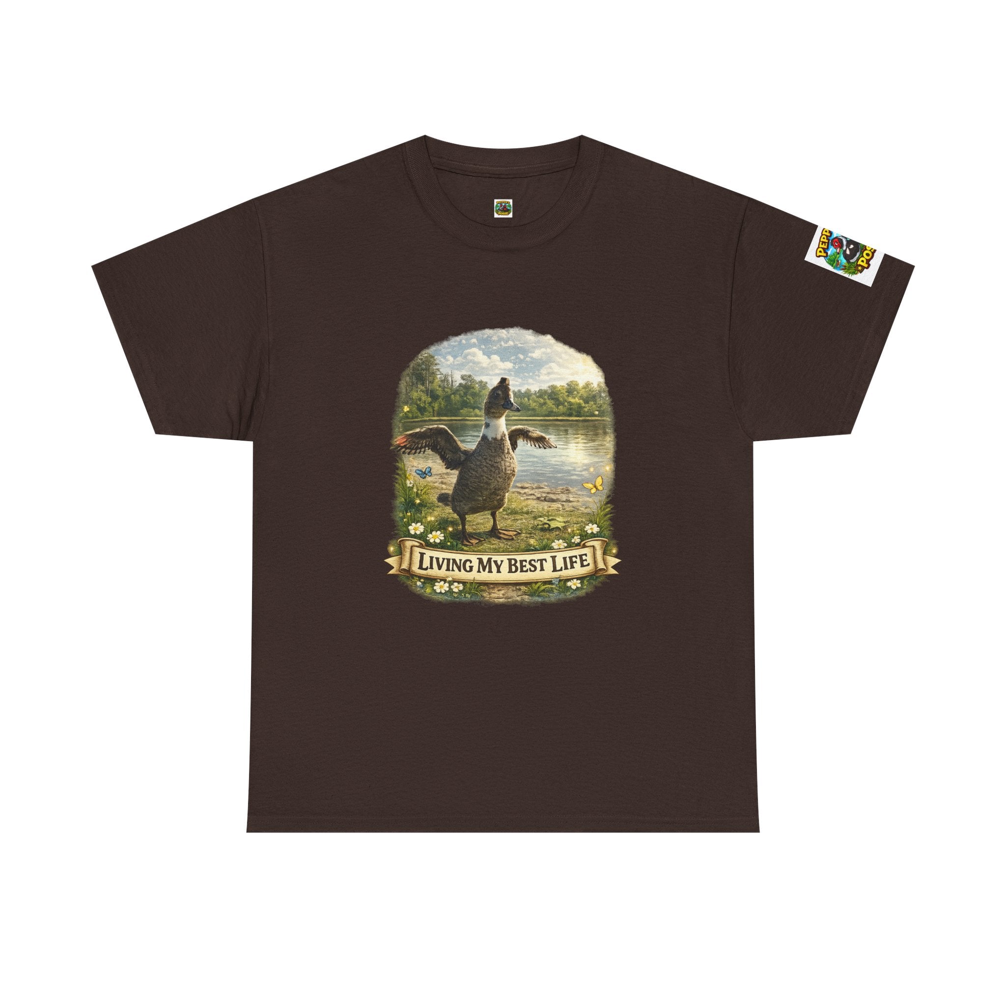T-Shirt — 'Living My Best Life' Duck Graphic Tee (Nature, Outdoors, Animal Lover)