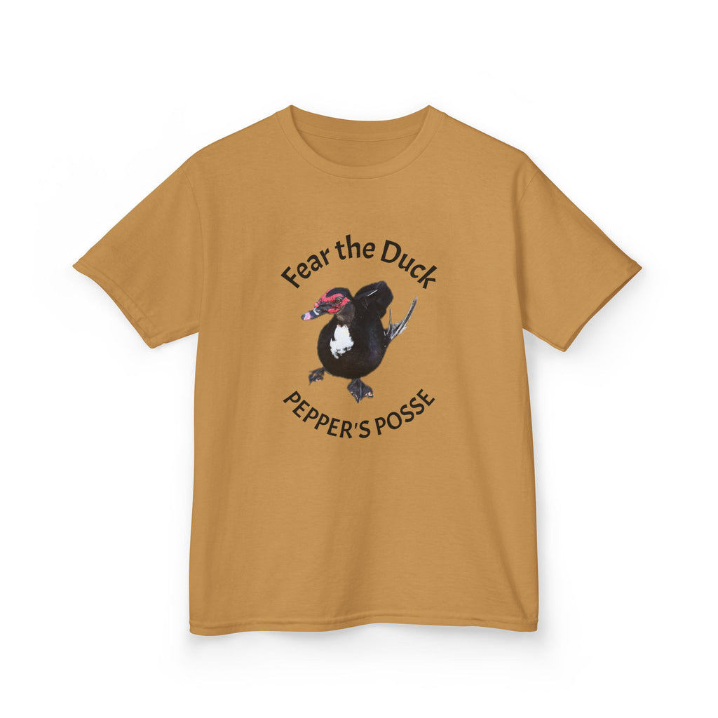 Kids Tee — "Fear the Duck" Pepper's Posse Cute Cartoon Duck Shirt