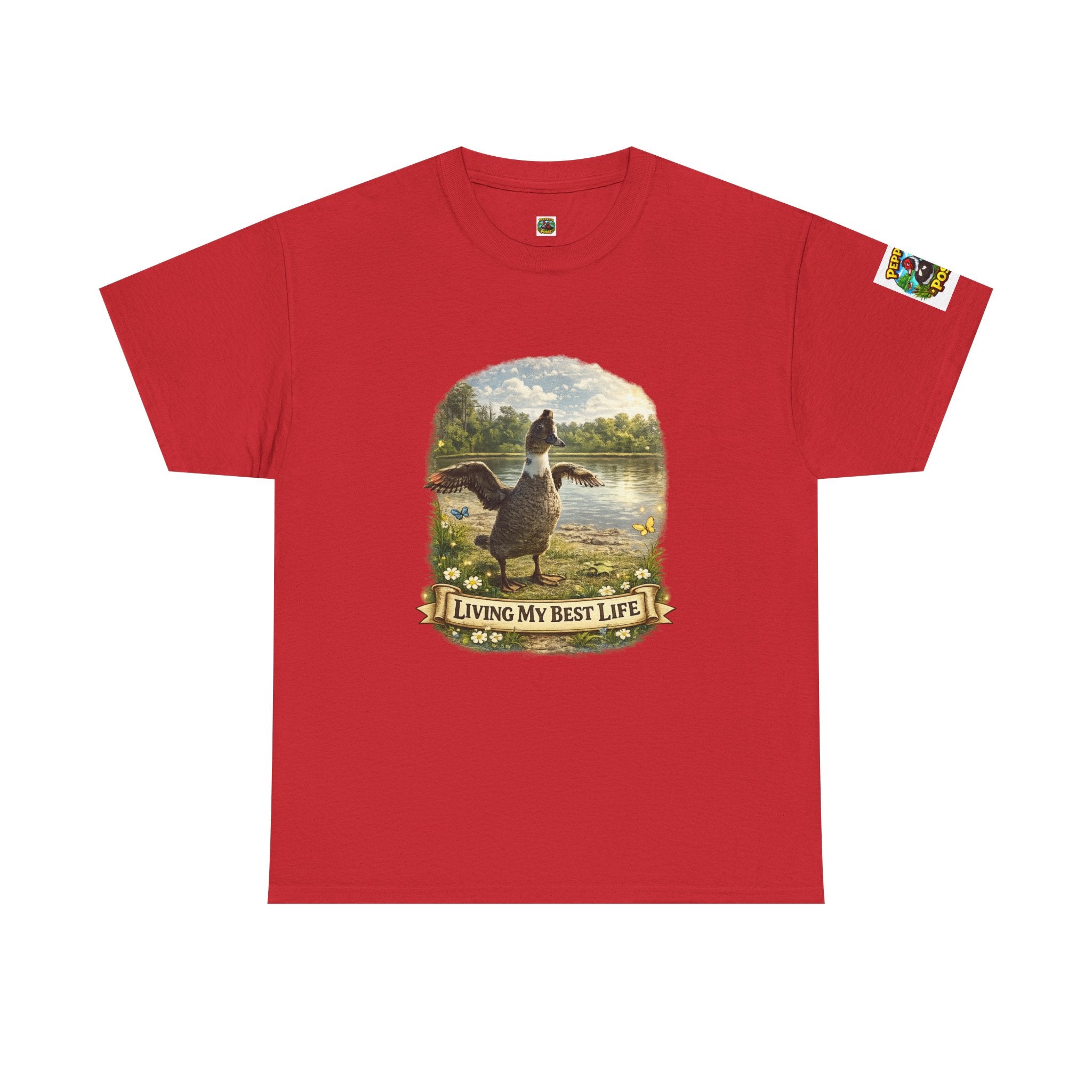 T-Shirt — 'Living My Best Life' Duck Graphic Tee (Nature, Outdoors, Animal Lover)