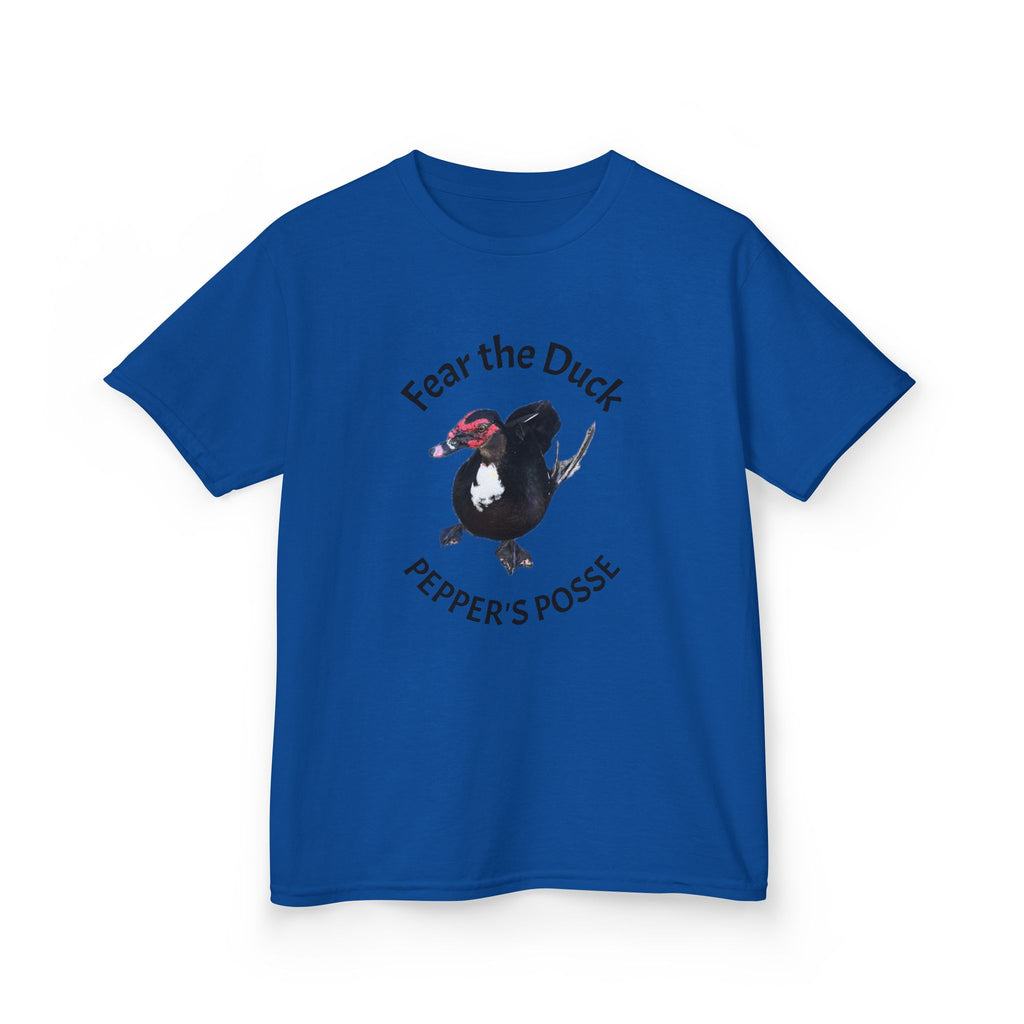 Kids Tee — "Fear the Duck" Pepper's Posse Cute Cartoon Duck Shirt