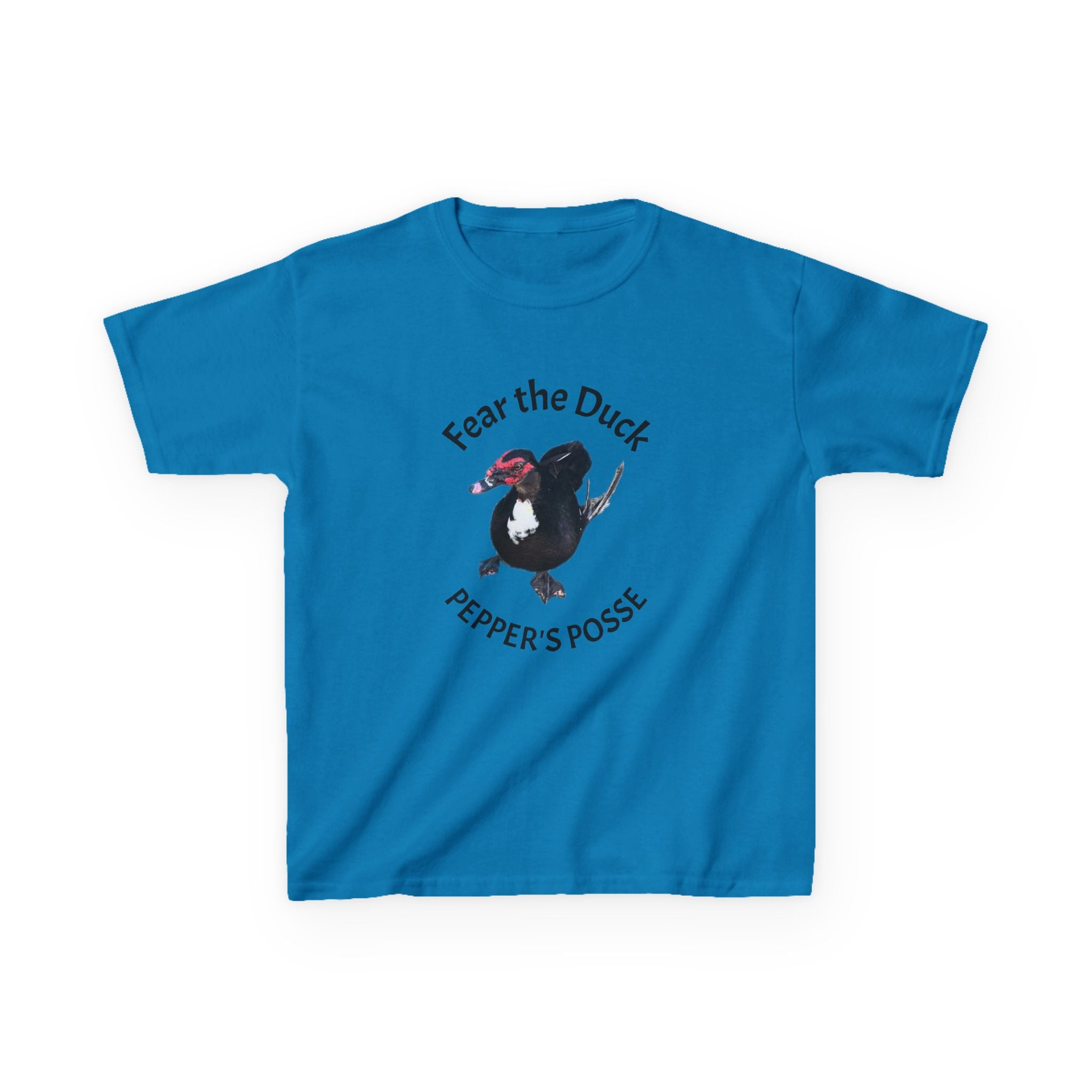 Kids Tee — "Fear the Duck" Pepper's Posse Cute Cartoon Duck Shirt